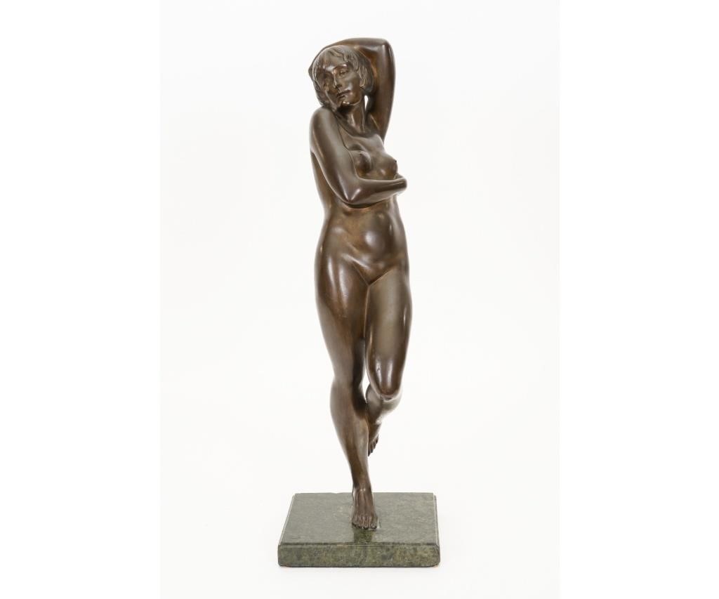 Art Nouveau style bronze of a standing