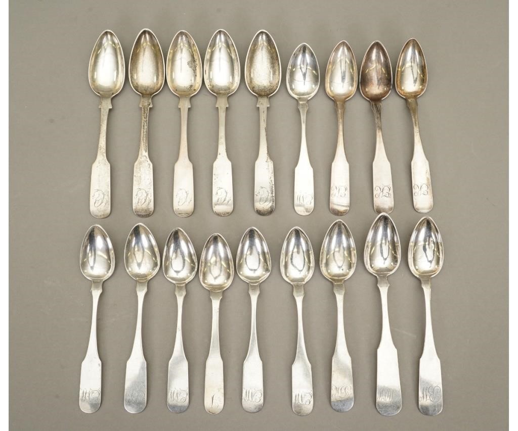Five coin silver teaspoons by Harvey 28a536