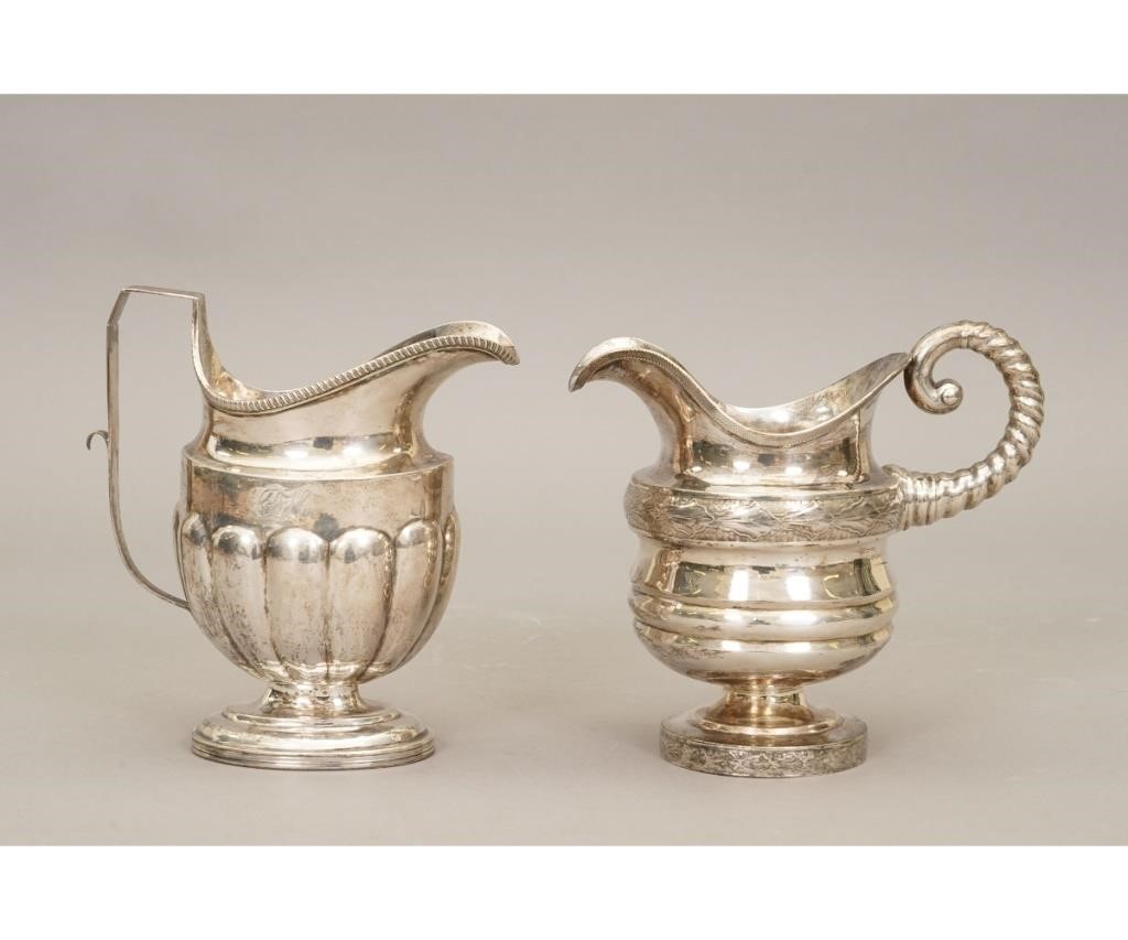 Coin silver creamer by Brown &
