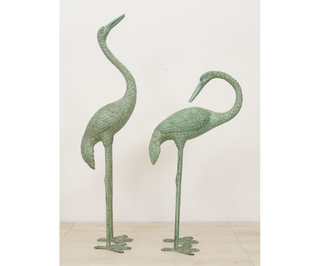 Pair of life size faux bronze metal