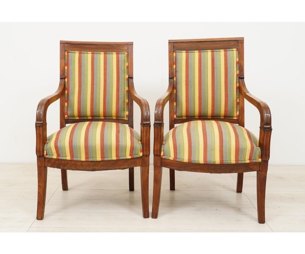Pair of French fruitwood Bergere's