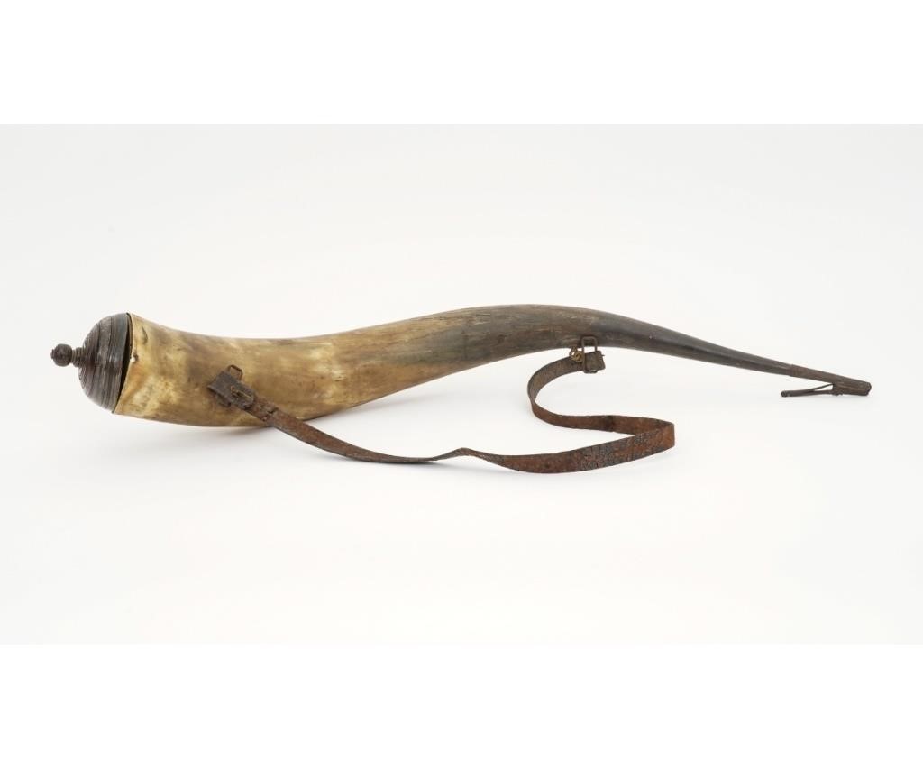 Large German powder horn, 19th