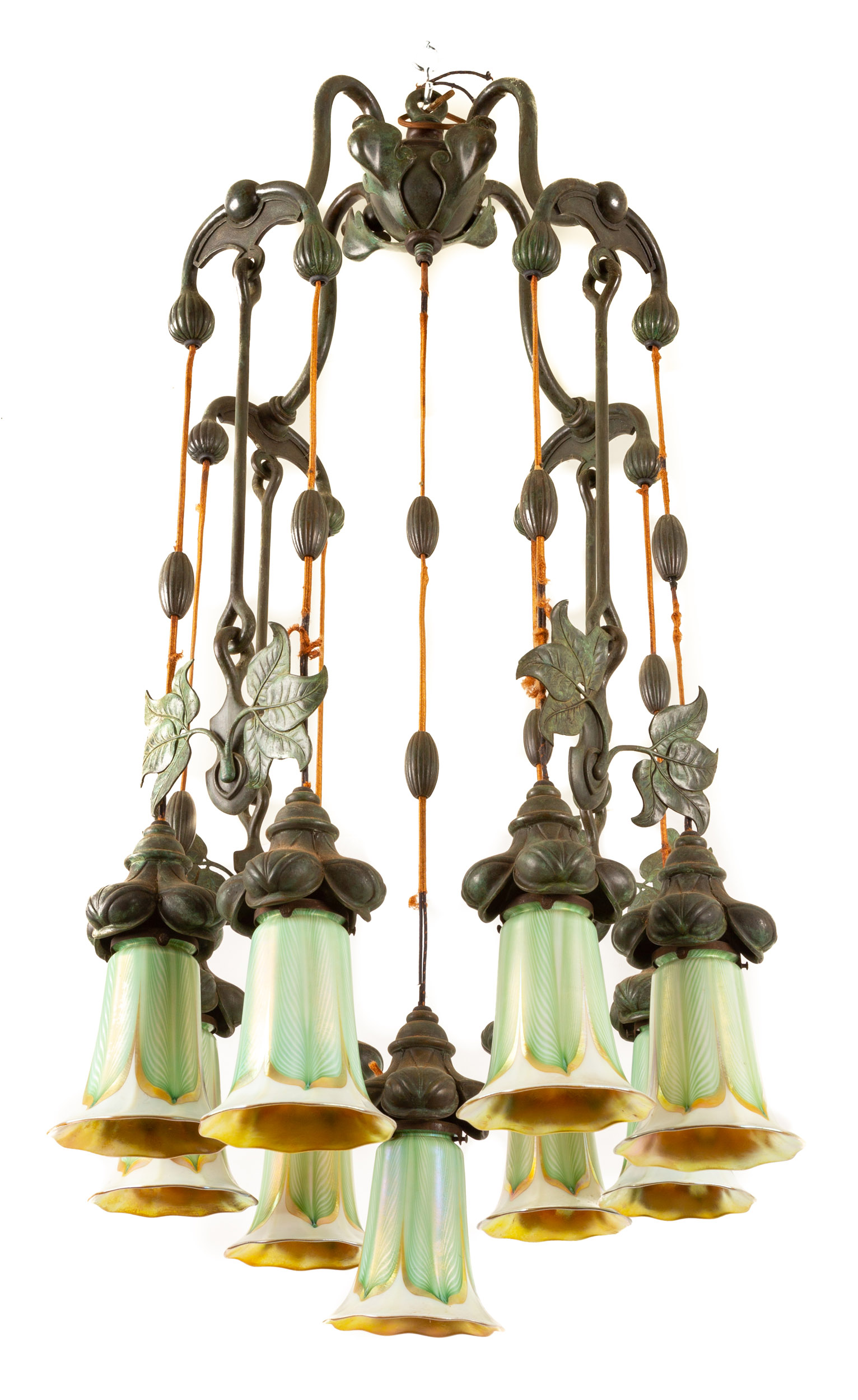 ART NOUVEAU BRONZE HANGING FIXTURE