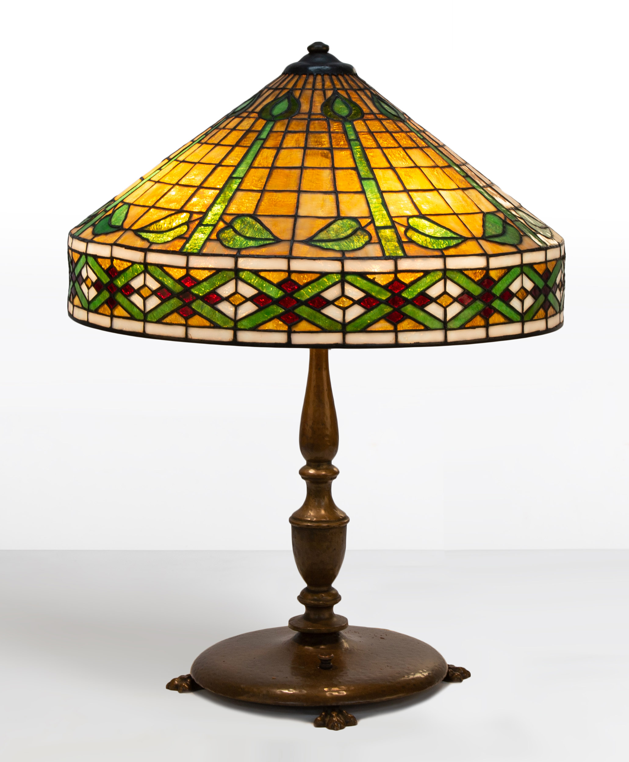 GORHAM LEADED GLASS TABLE LAMP