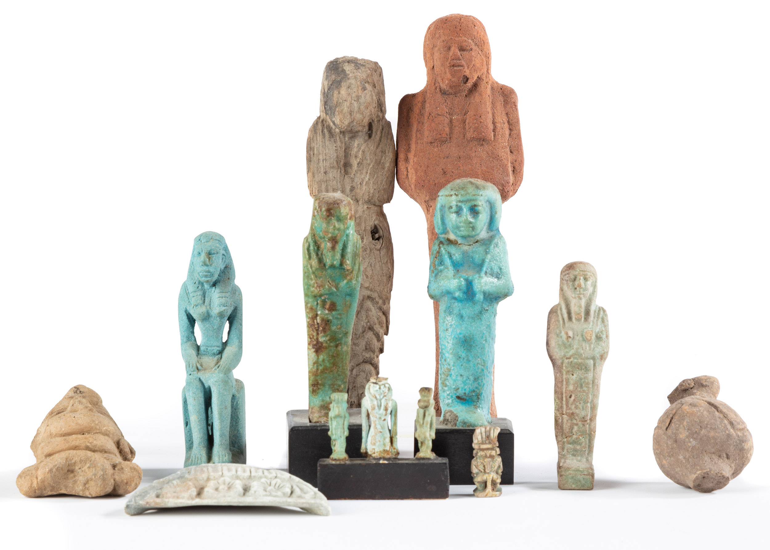 GROUP OF GREEK & EGYPTIAN FAIENCE,