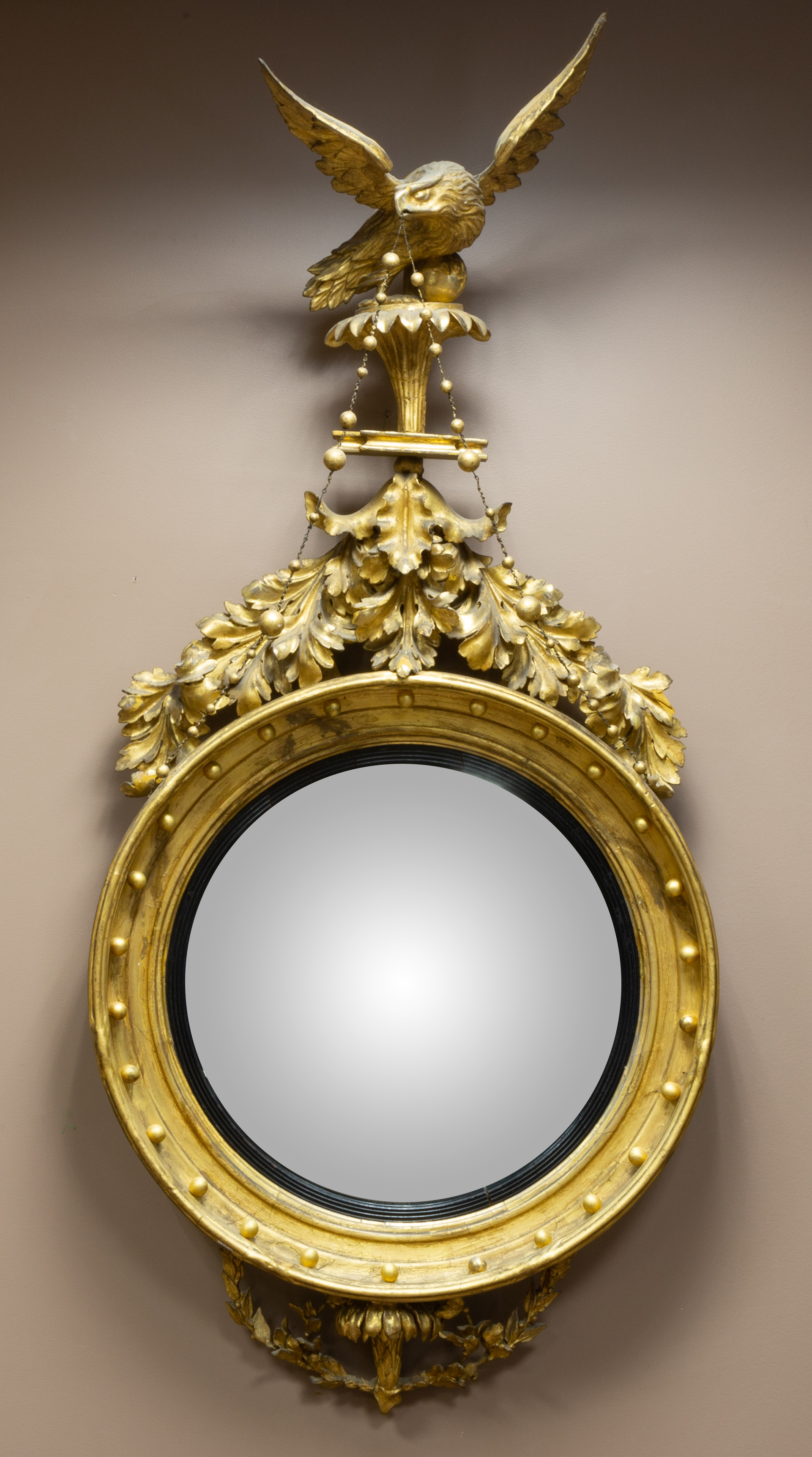 CARVED AND GILTWOOD GIRANDOLE MIRROR 28d248