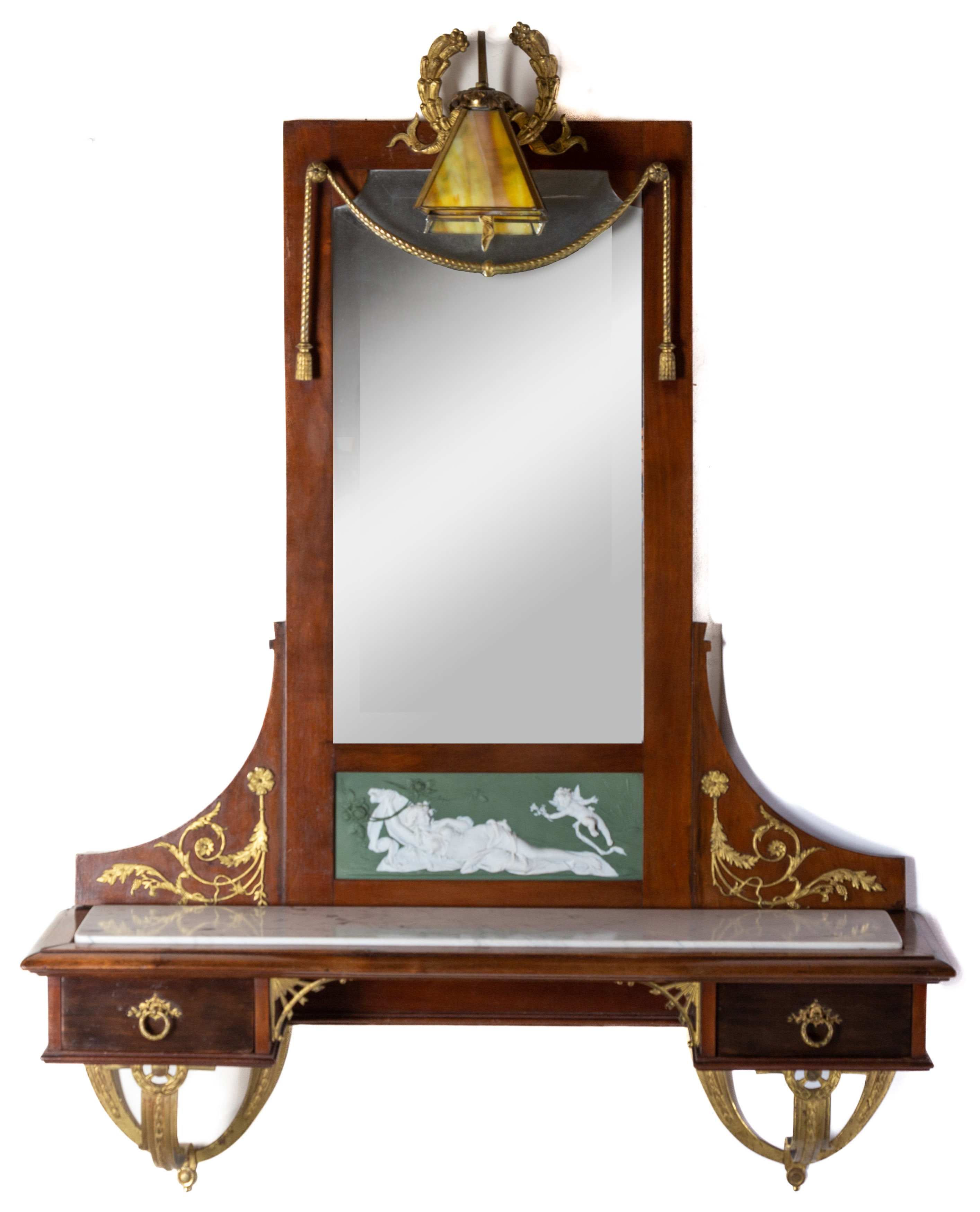 HALL MIRROR WITH WEDGWOOD PLAQUE 28d2e5