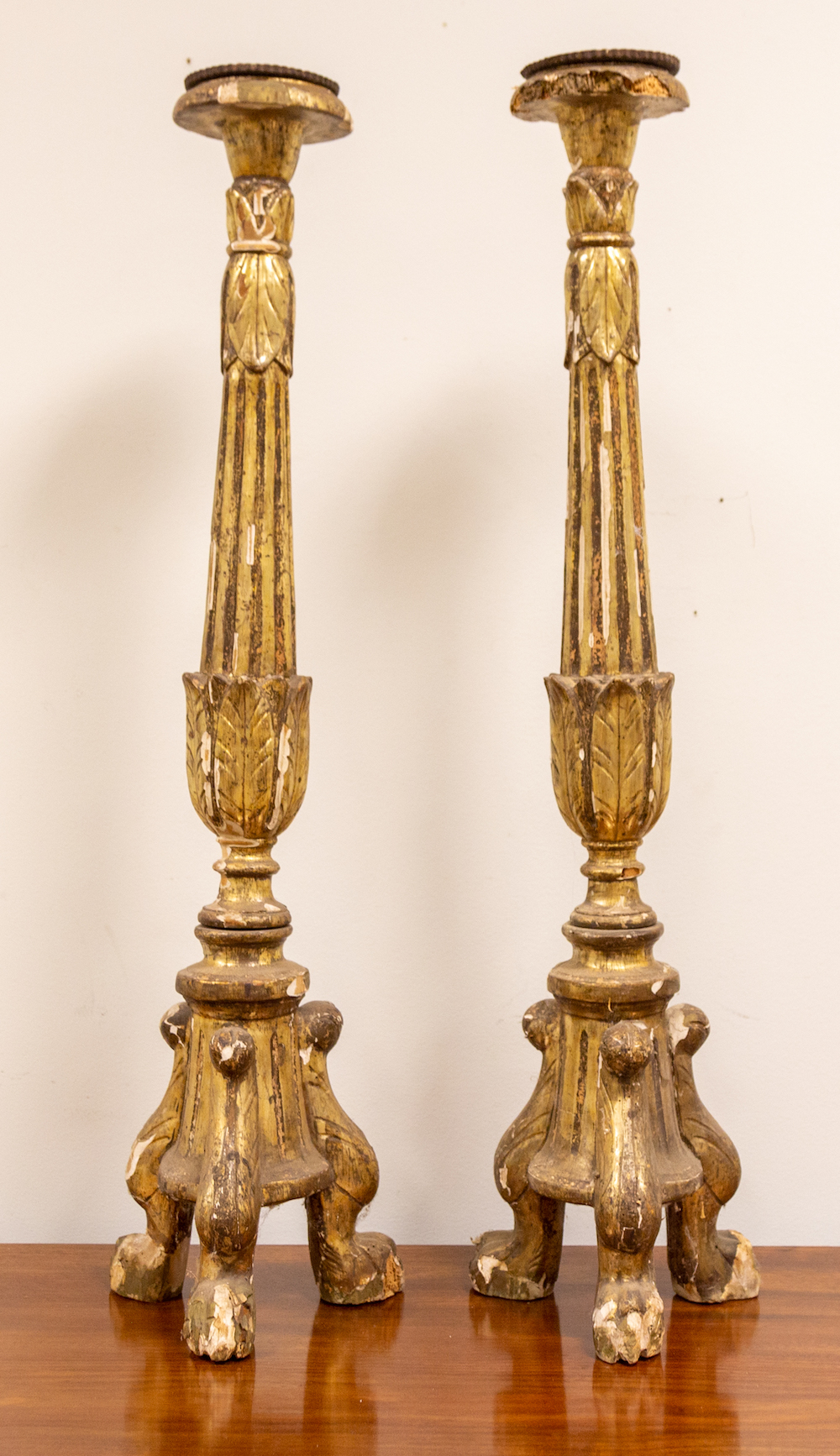 PAIR OF GILTWOOD PRICKETS Pair