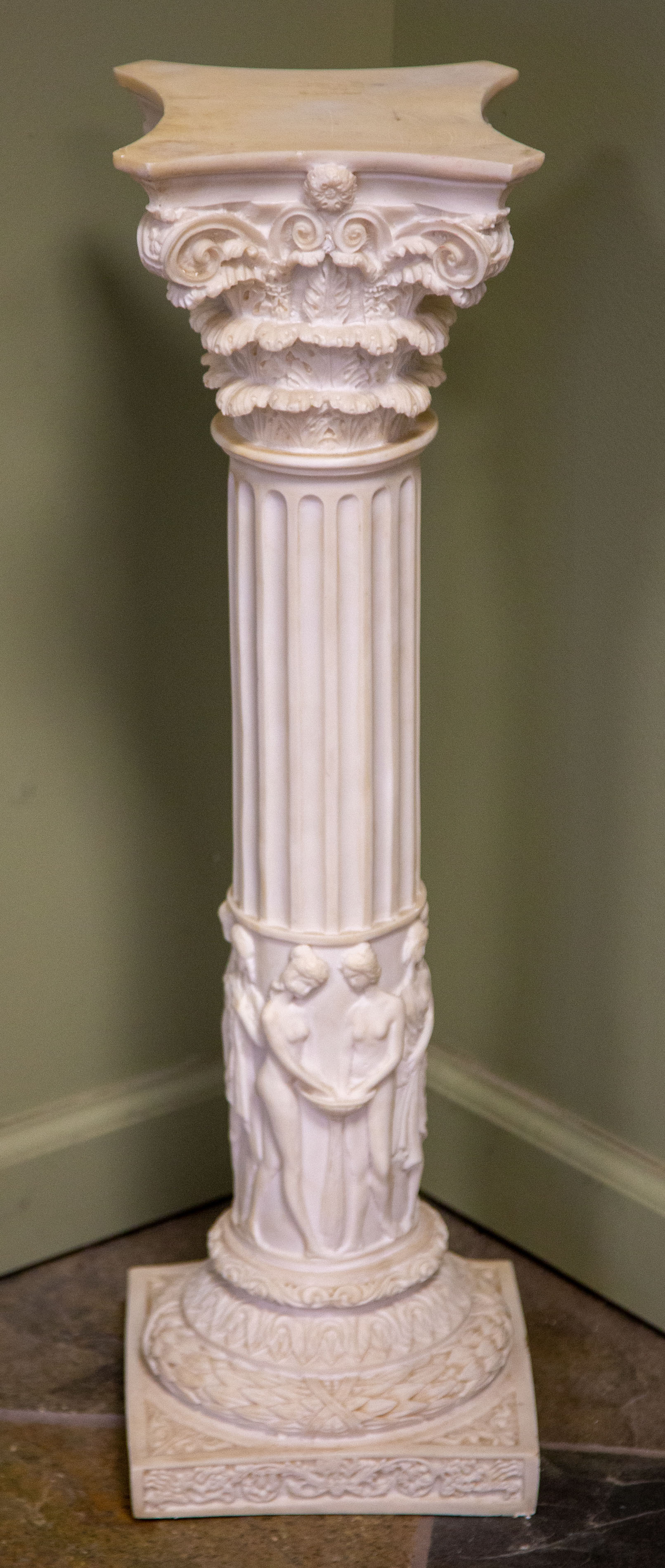 (2) COMPOSITION PEDESTAL WITH CLASSICAL