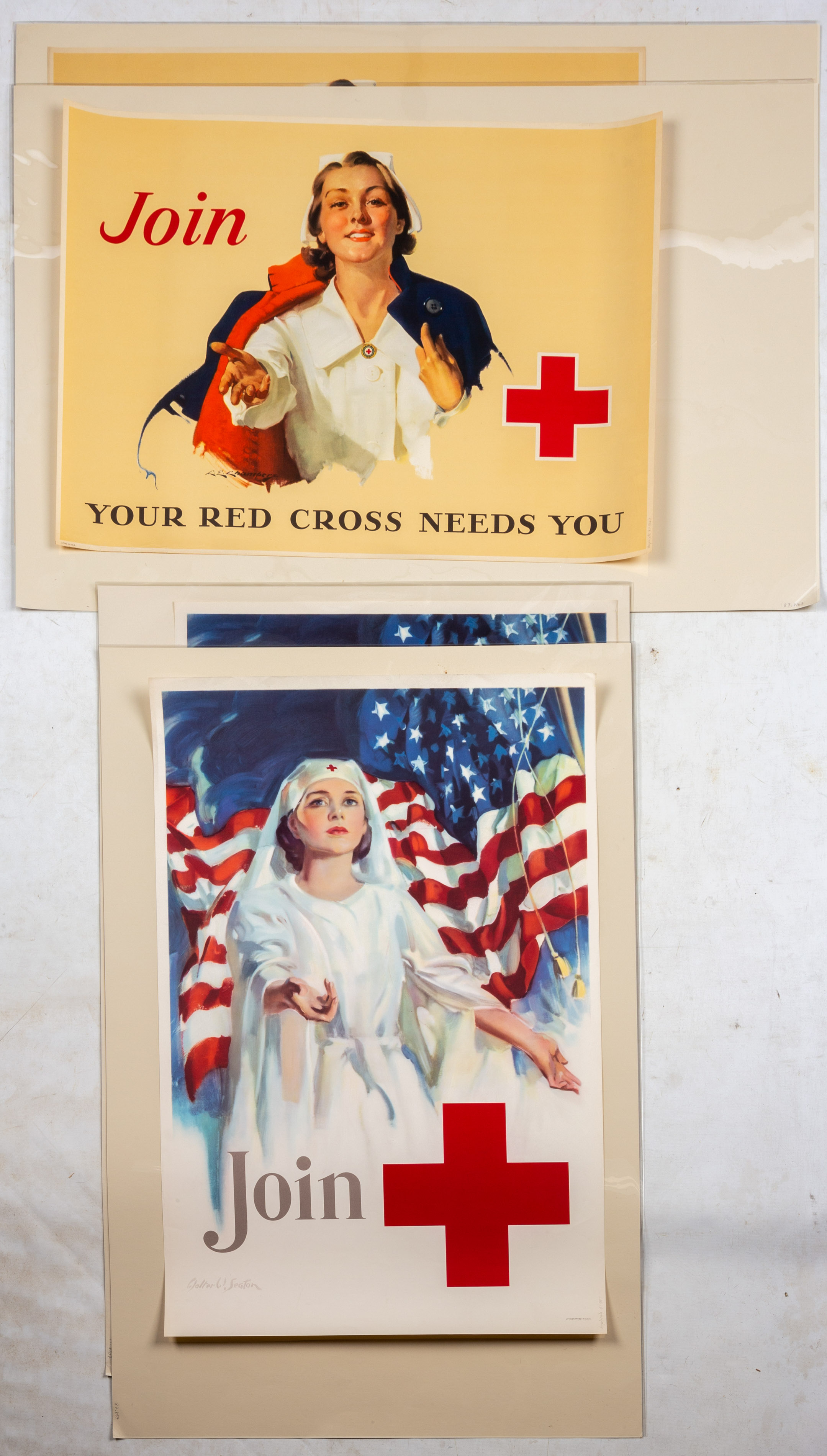 (4) WWII, AMERICAN RED CROSS POSTERS