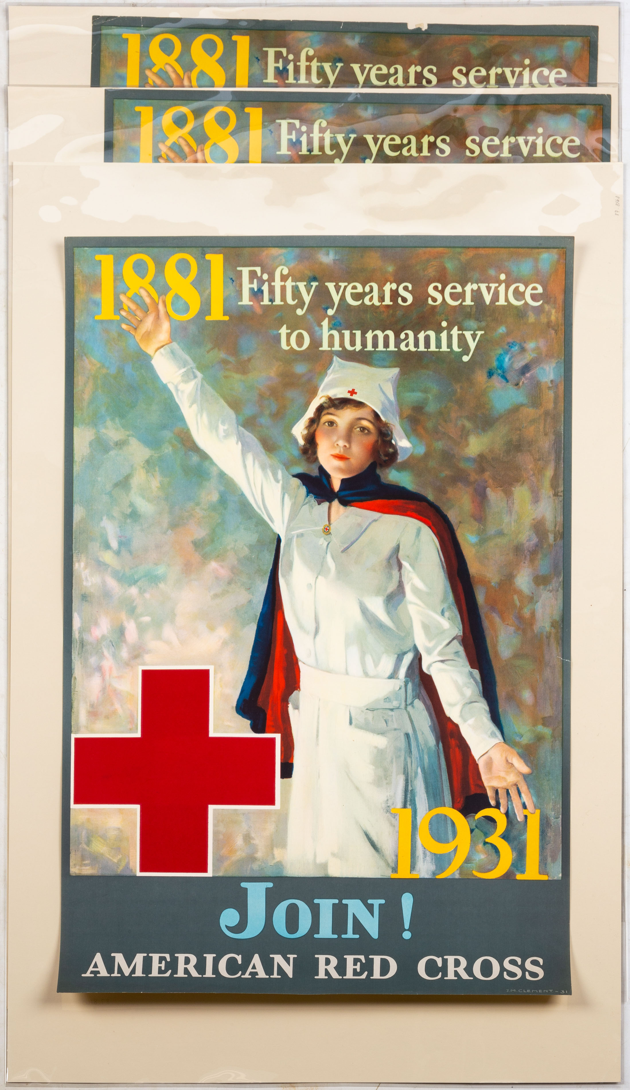 (3) WWII, JOIN AMERICAN RED CROSS POSTERS