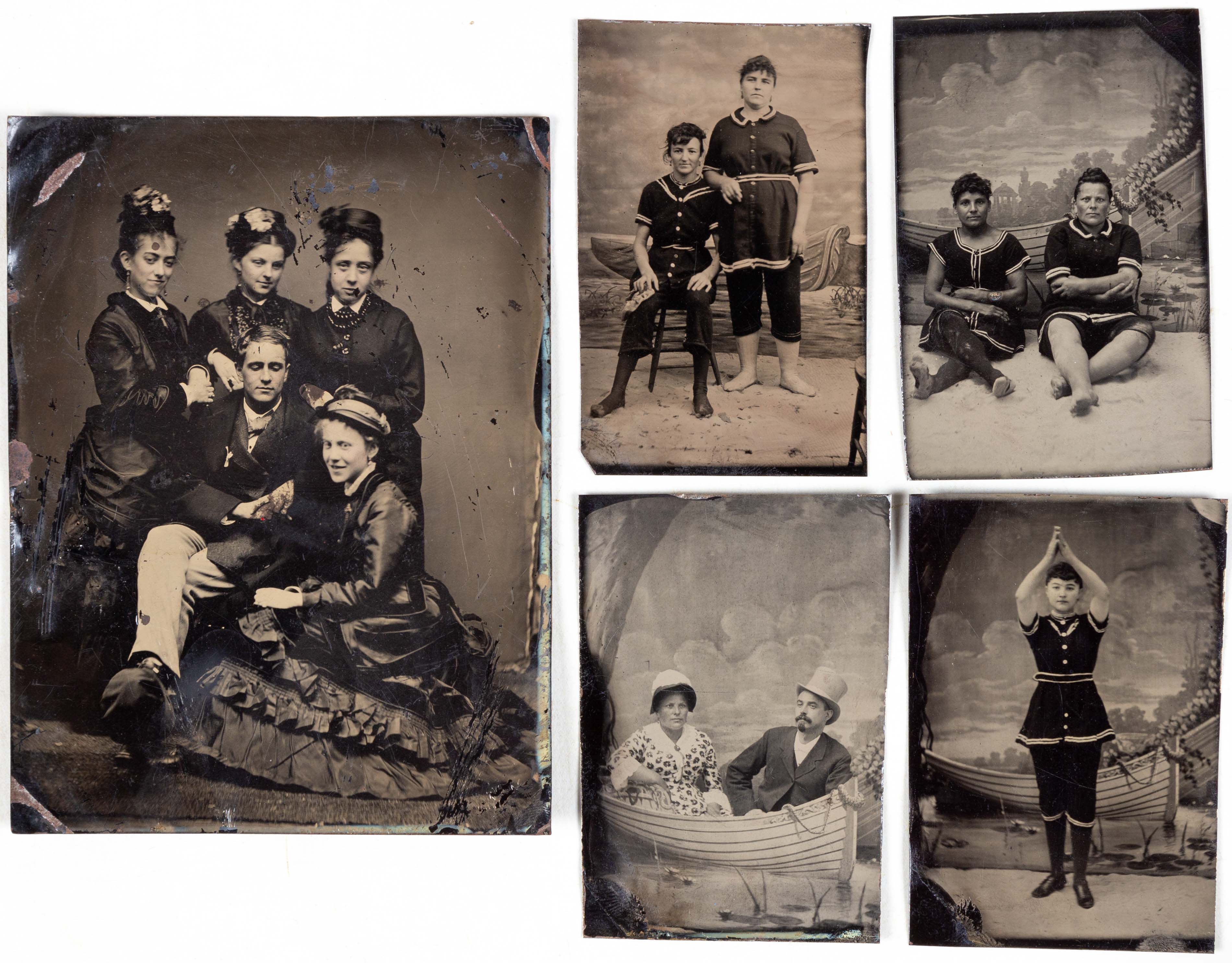  5 TINTYPES PORTRAITS 19th century  28d34e