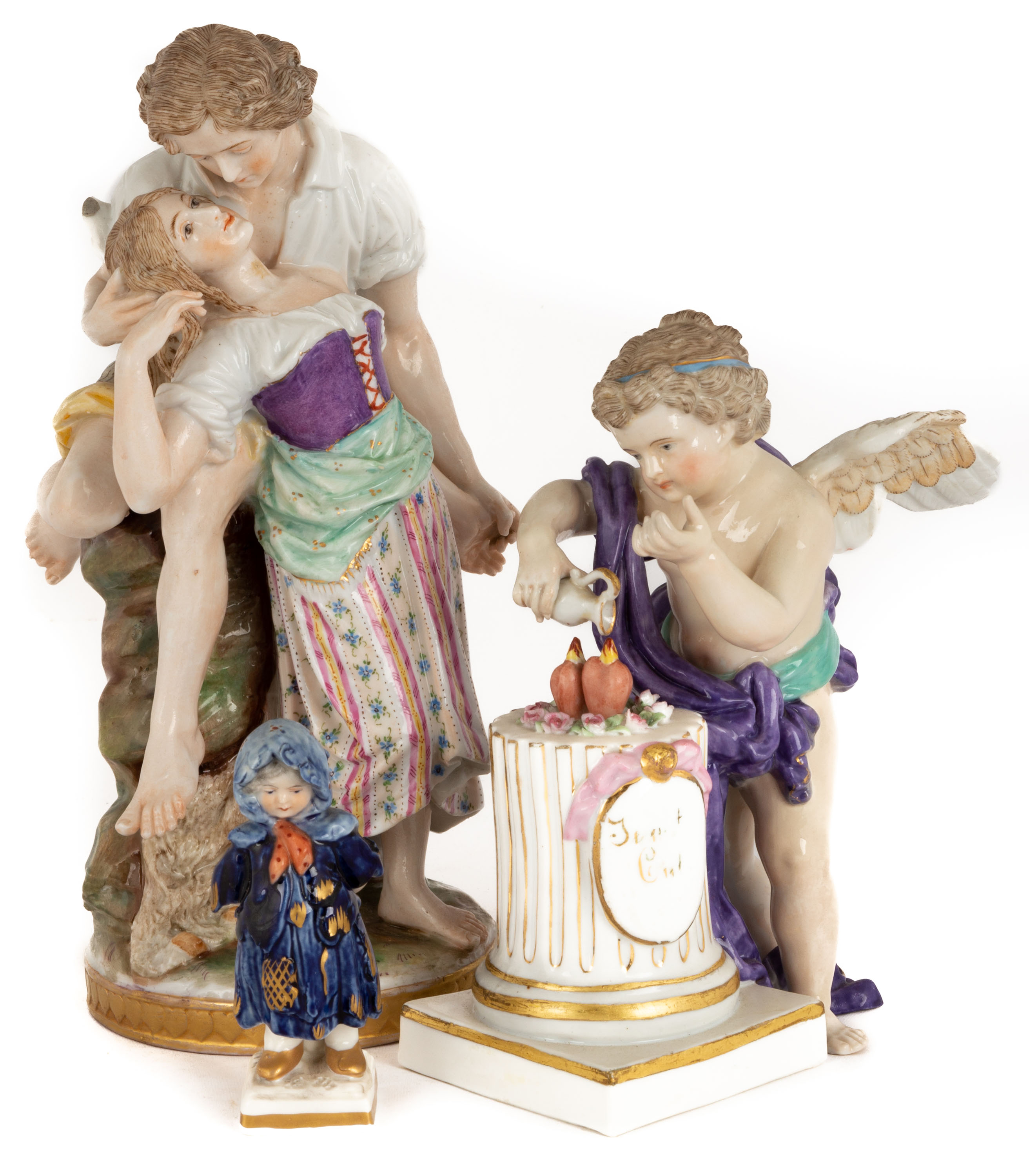 (3) GERMAN PORCELAIN FIGURES 19th century.