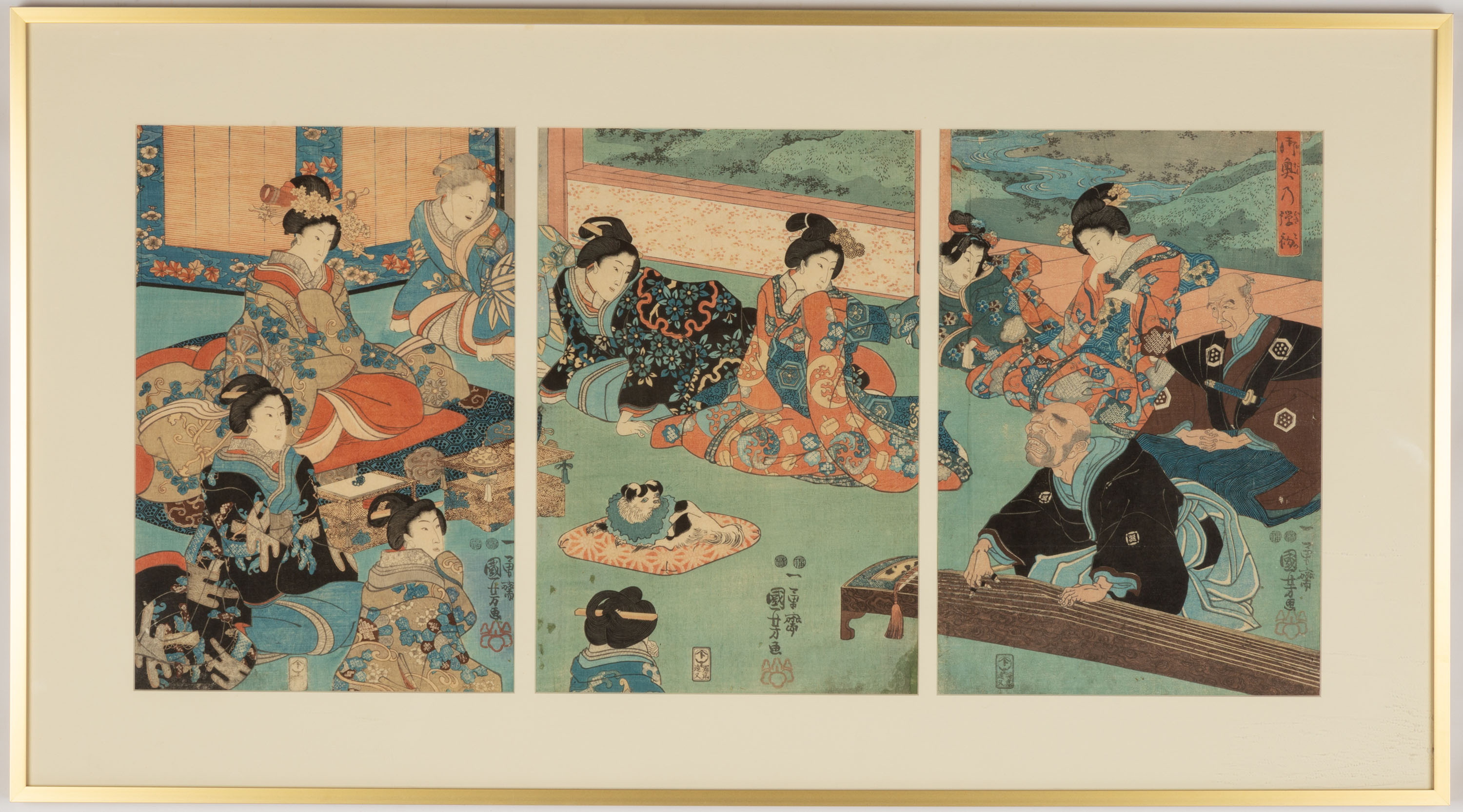 JAPANESE TRIPTYCH WOODBLOCK Japanese