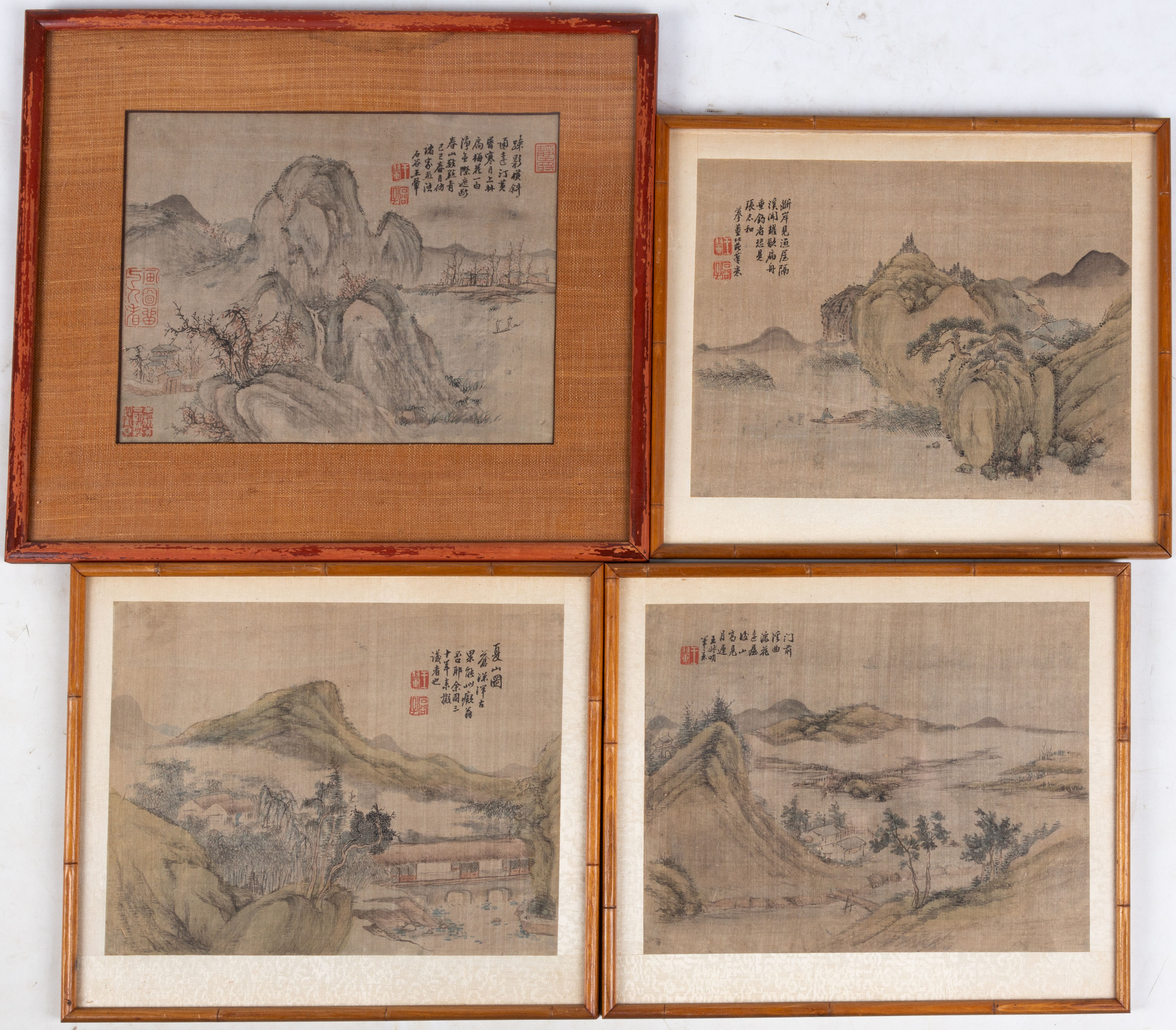 (4) CHINESE PAINTINGS ON SILK in