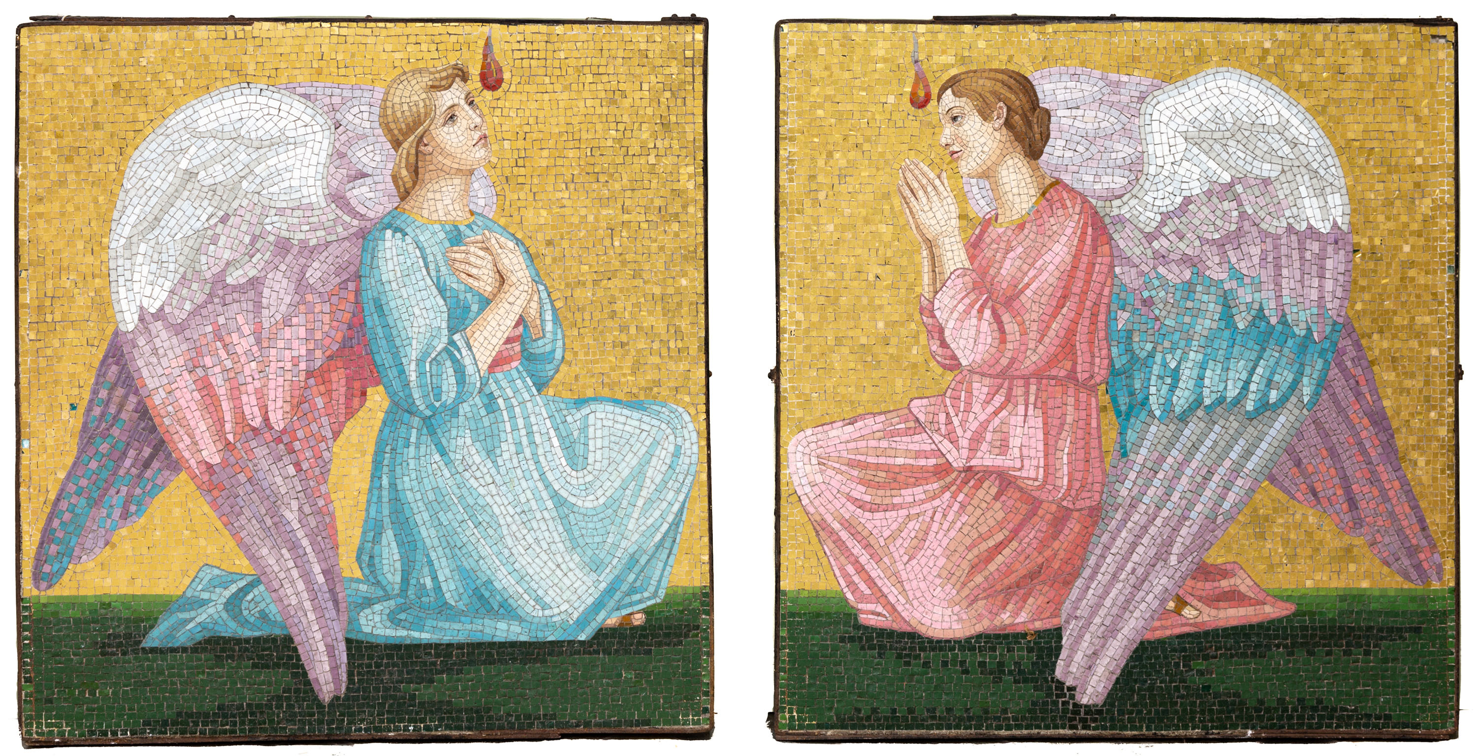 MOSAIC GLASS ANGELS Early 20th 28d430