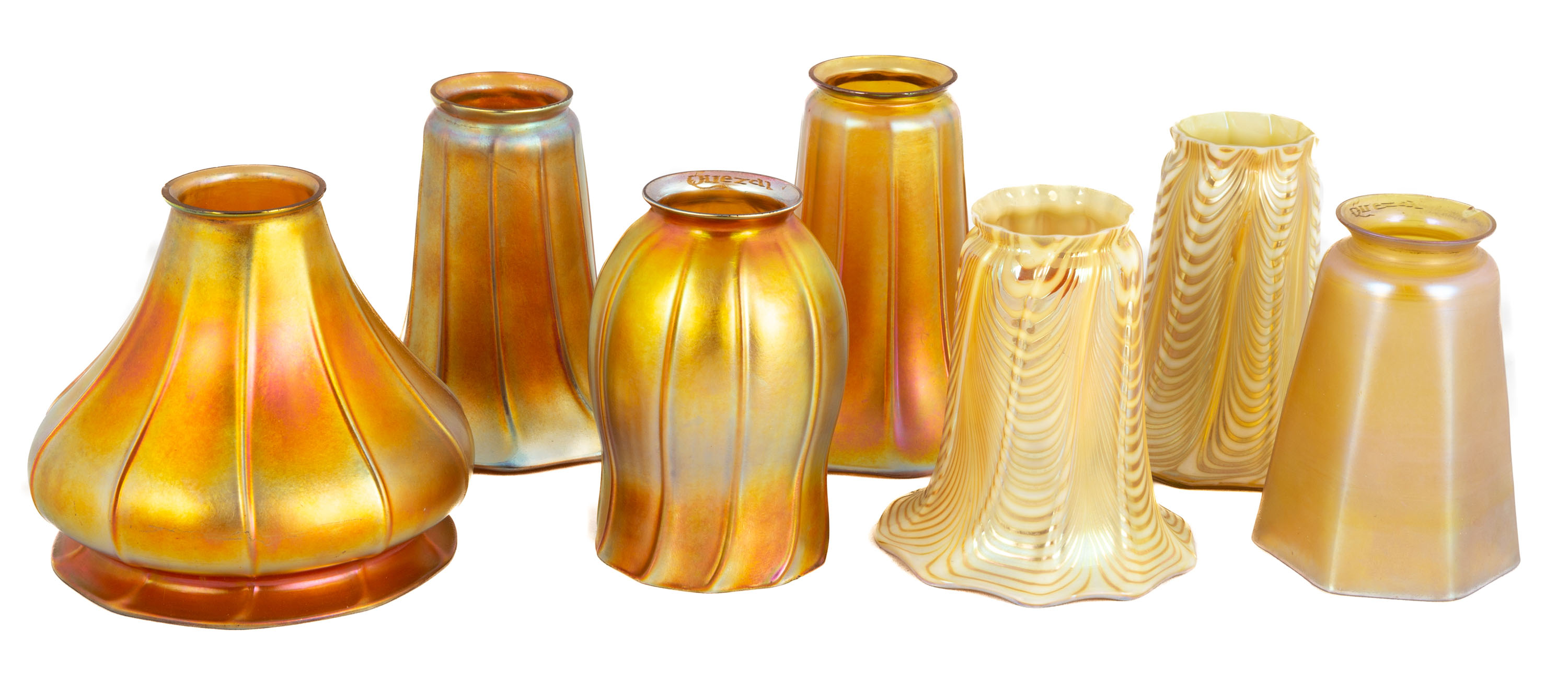 GROUP OF STEUBEN QUEZAL ART GLASS 28d441