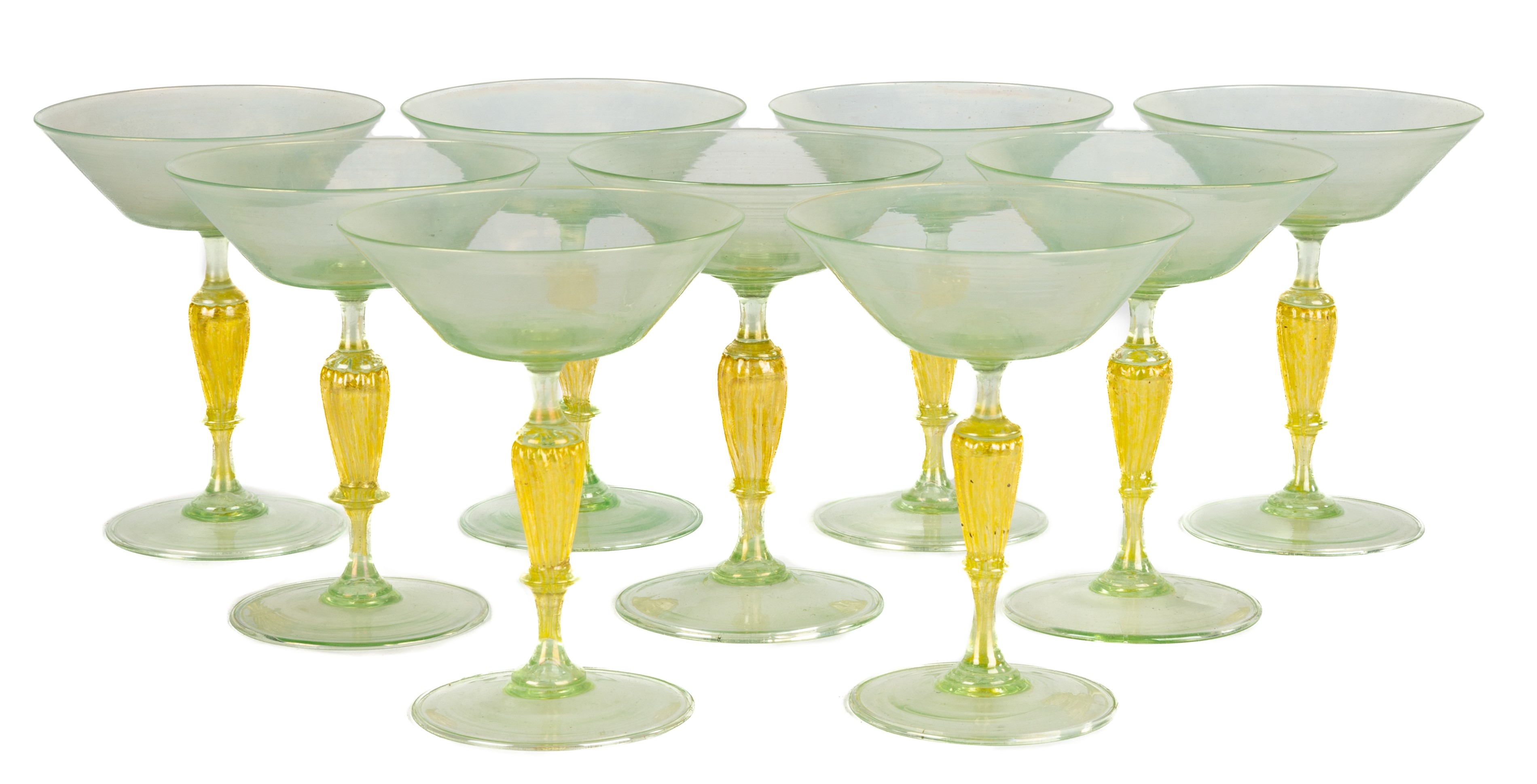 (8) VENETIAN GLASS STEMWARE 19th