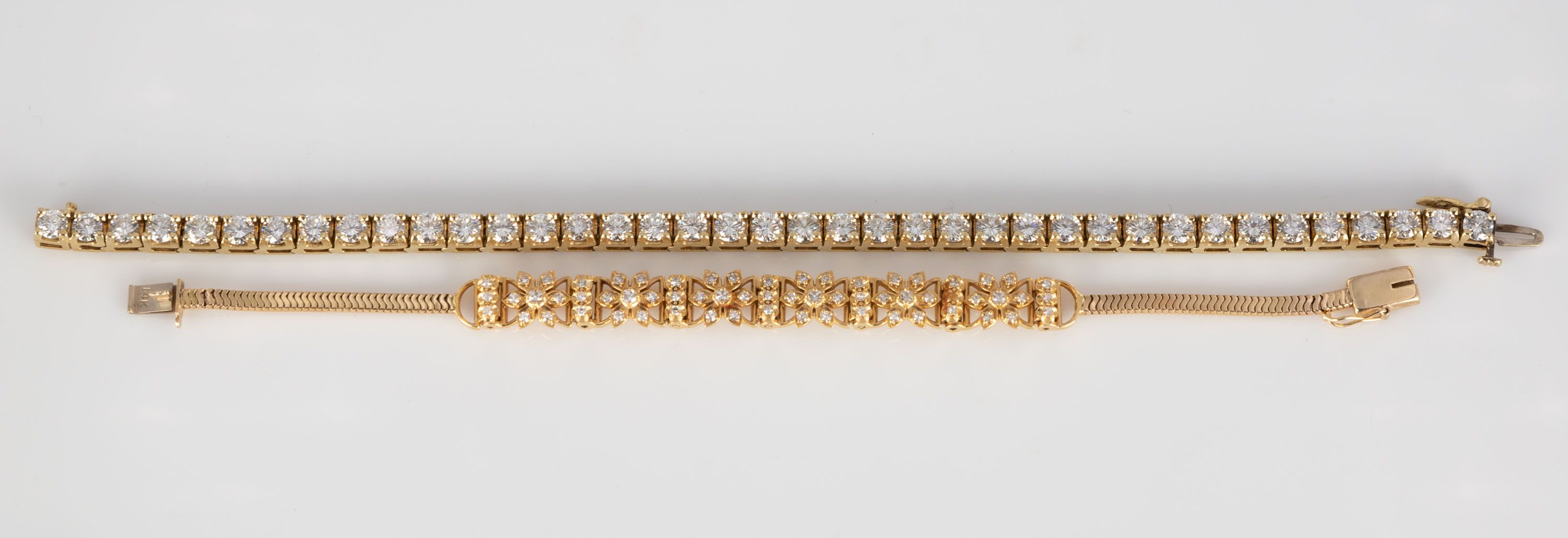  2 GOLD AND DIAMOND BRACELETS 28d46d