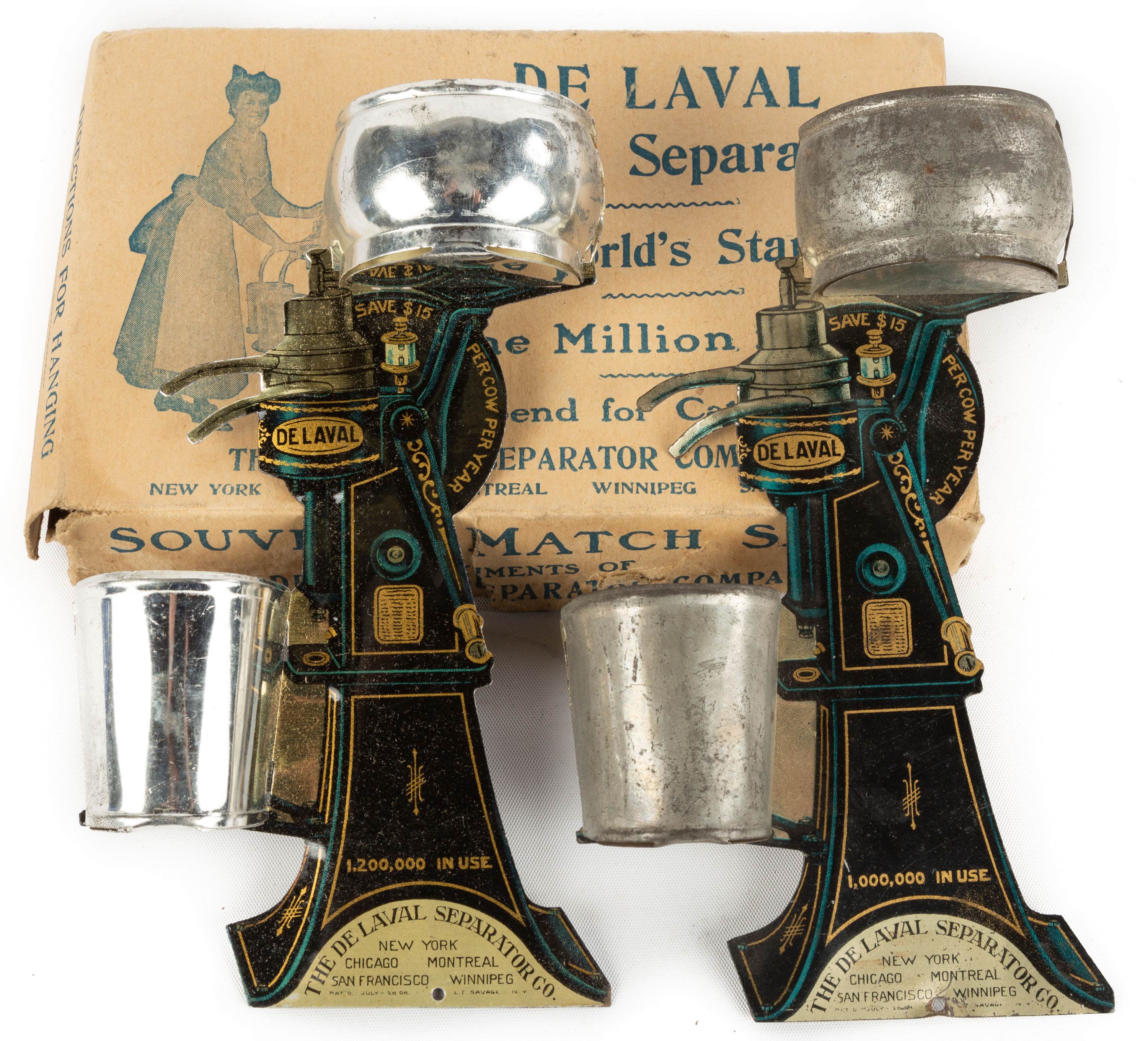 DE LAVAL TIN LITHO ADVERTISING MATCH