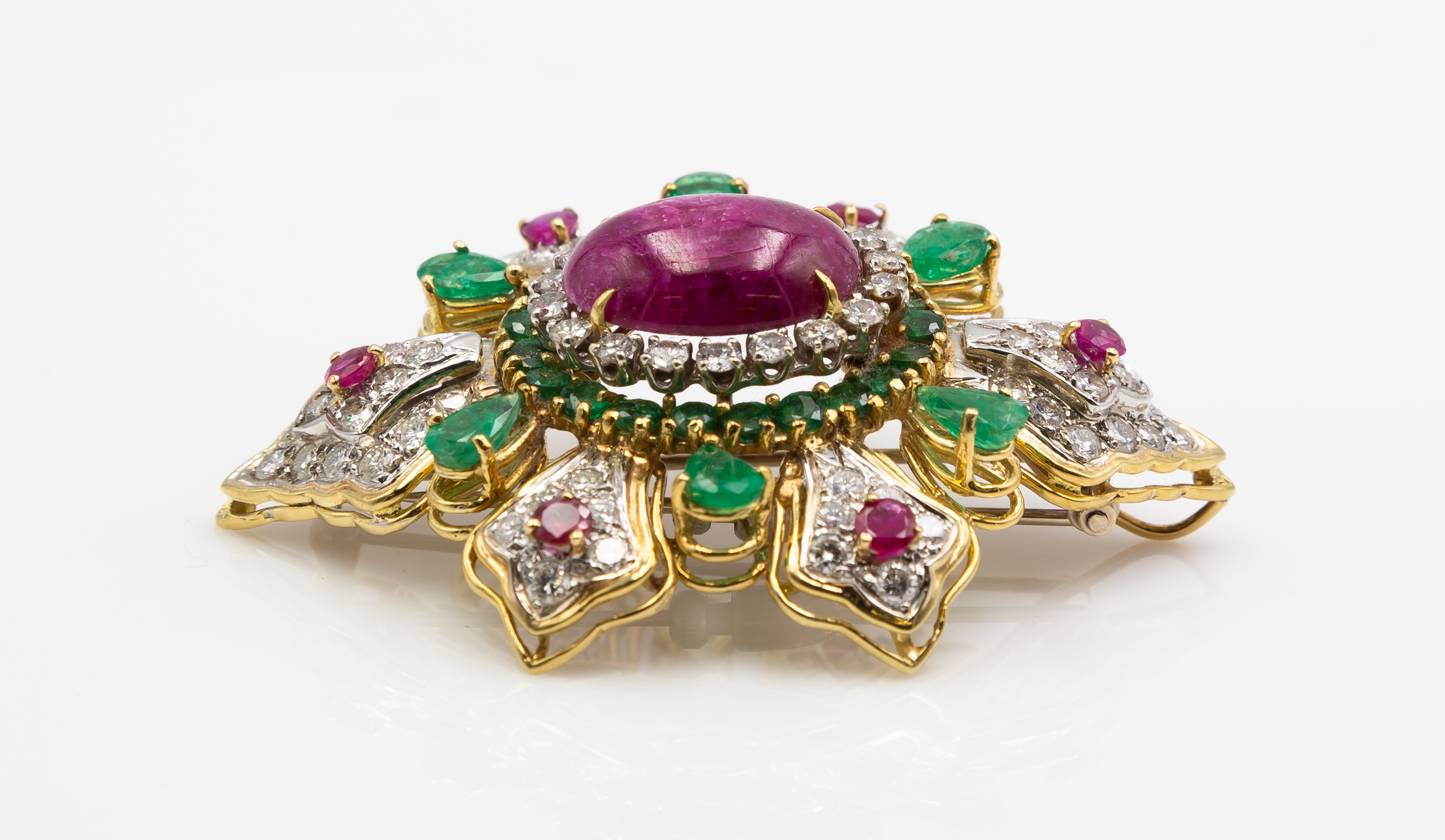 18K GOLD DIAMOND EMERALD RUBY 28d567