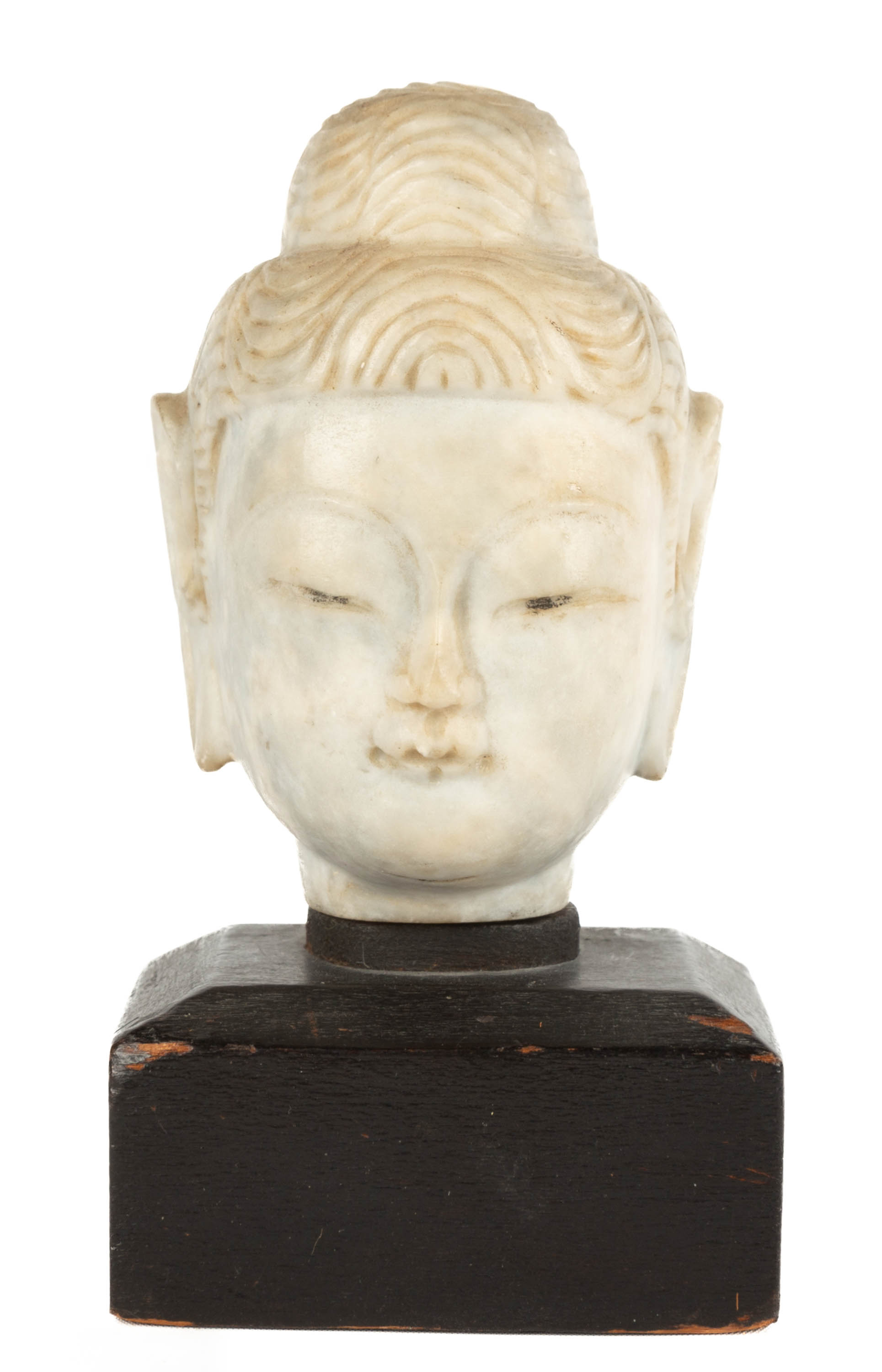CHINESE CARVED MARBLE BUDDHA HEAD 28d58c