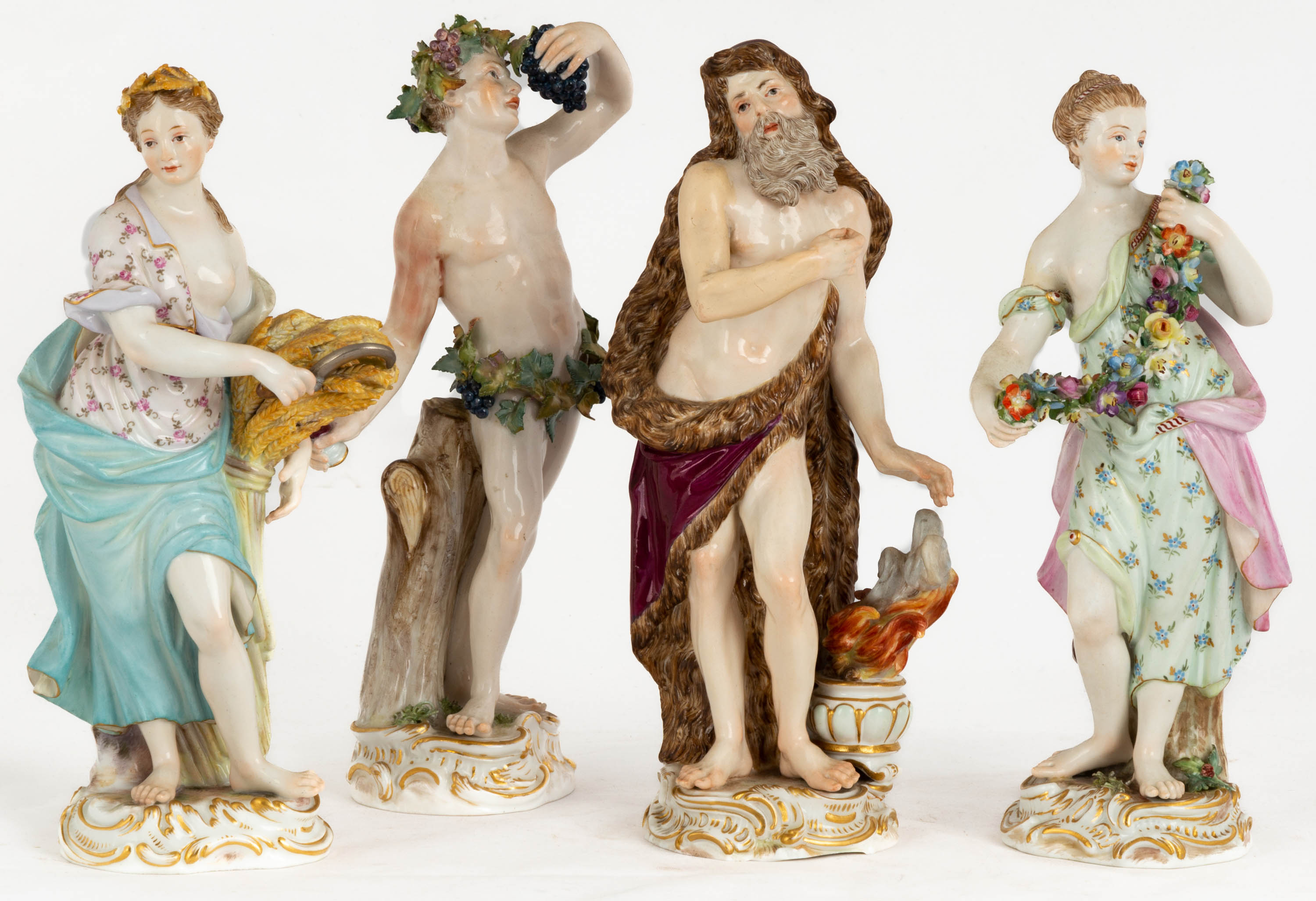 (4) MEISSEN FIGURES OF THE FOUR