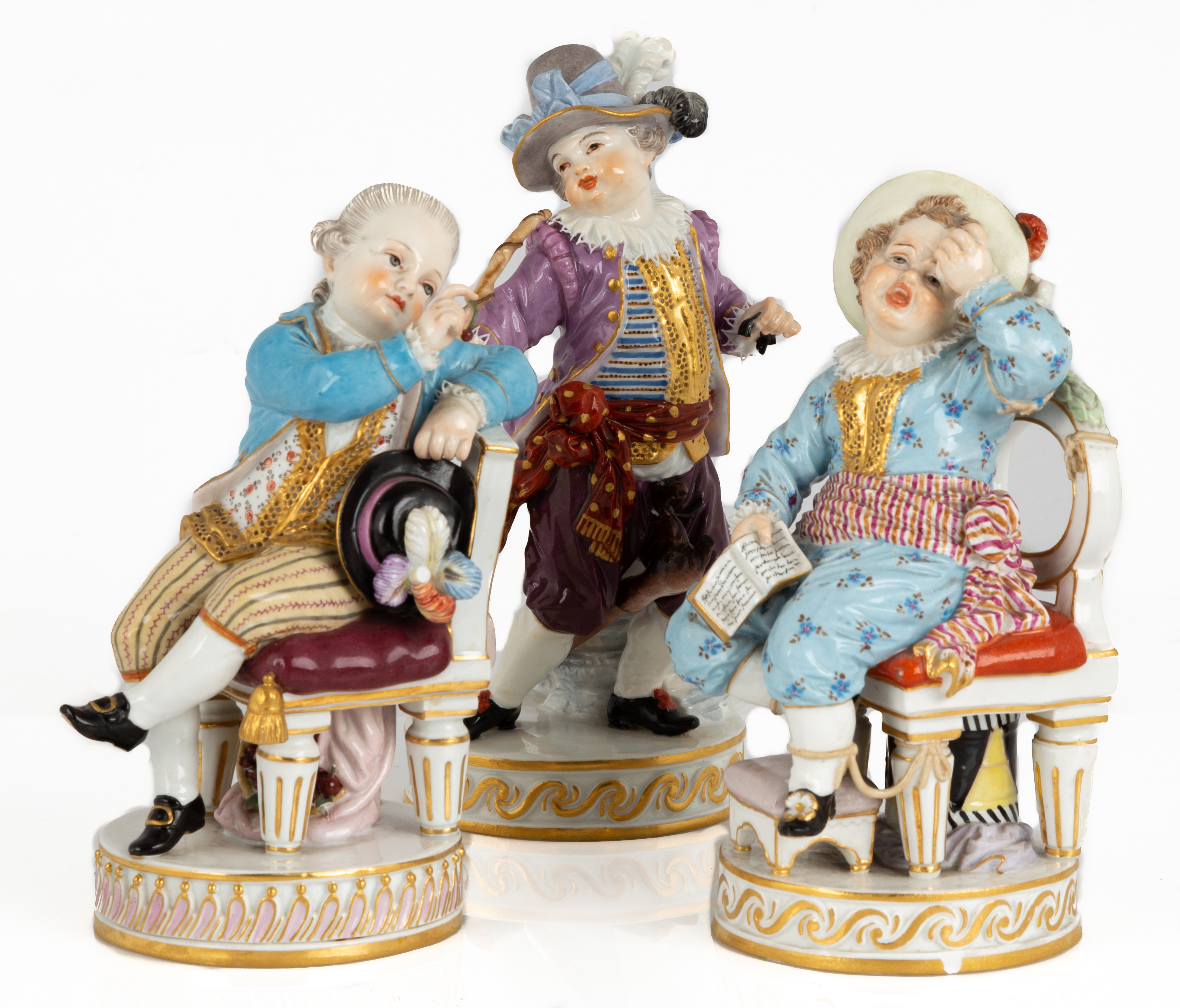 (3) MEISSEN PORCELAIN FIGURES 19th