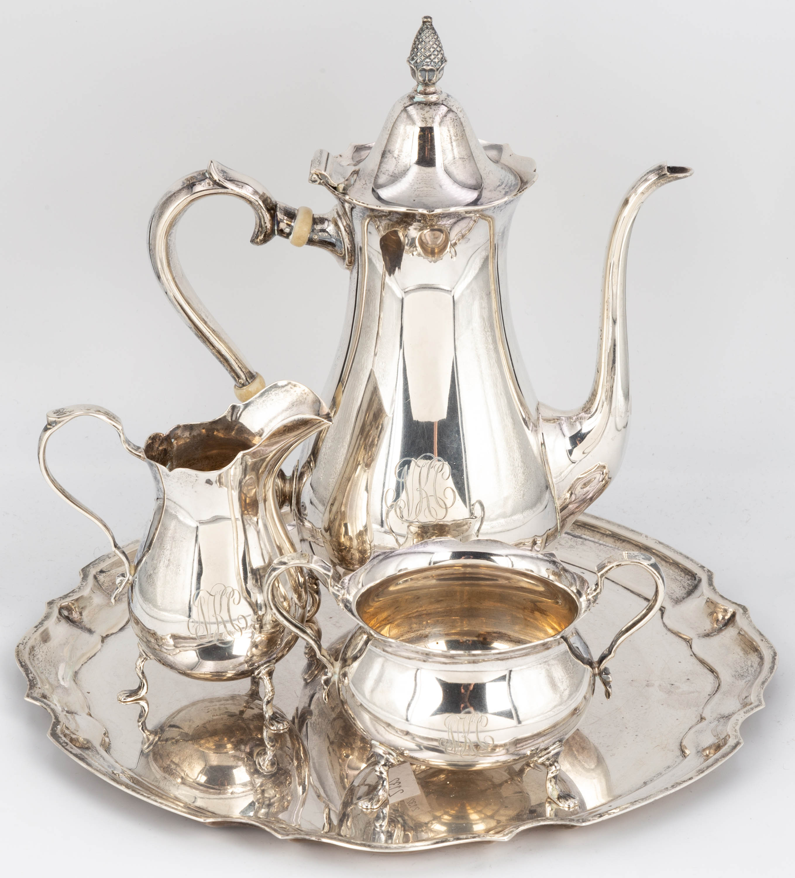 QUEEN ANNE STYLE STERLING SILVER TEA