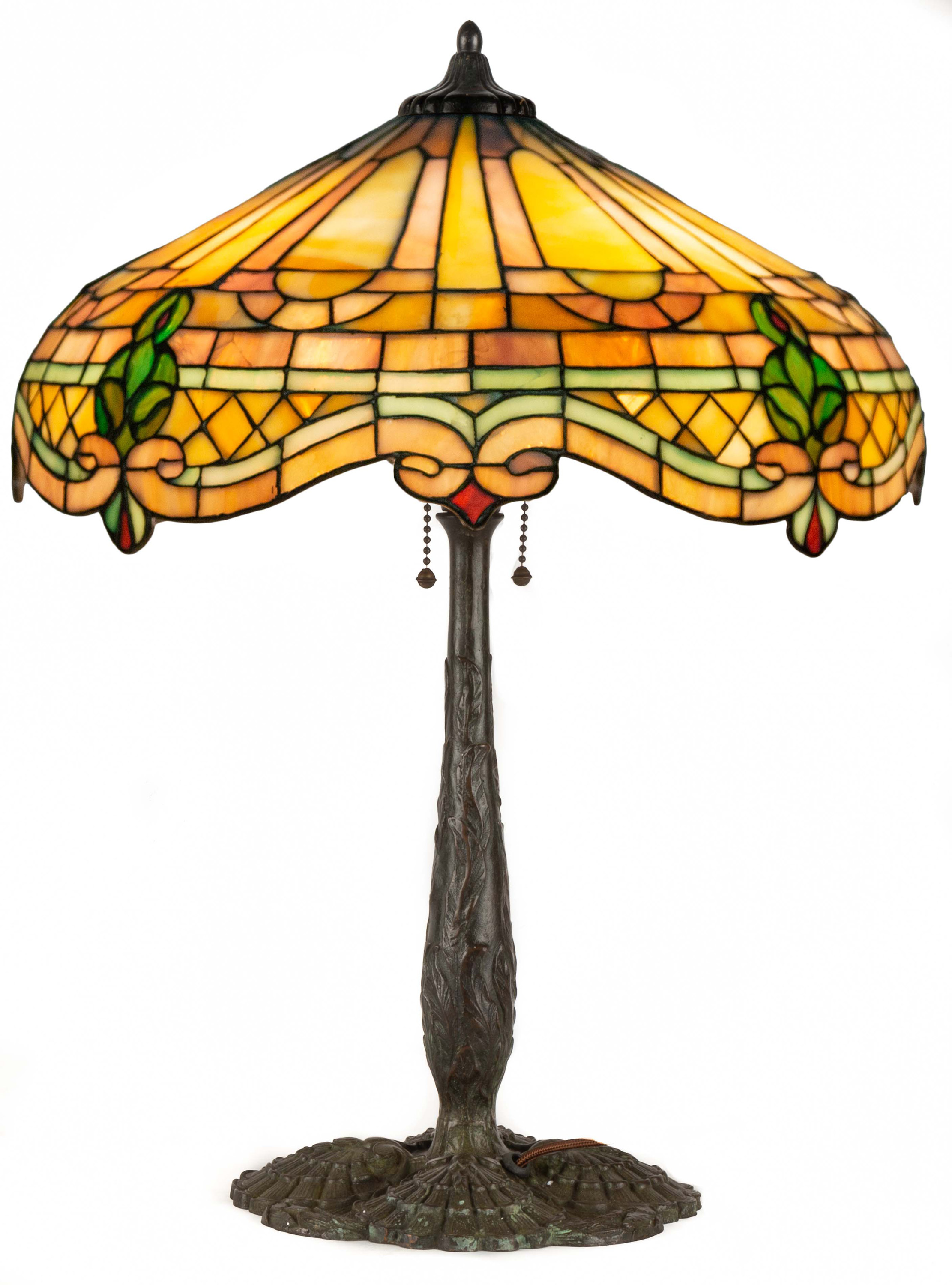 GORHAM LEADED GLASS TABLE LAMP