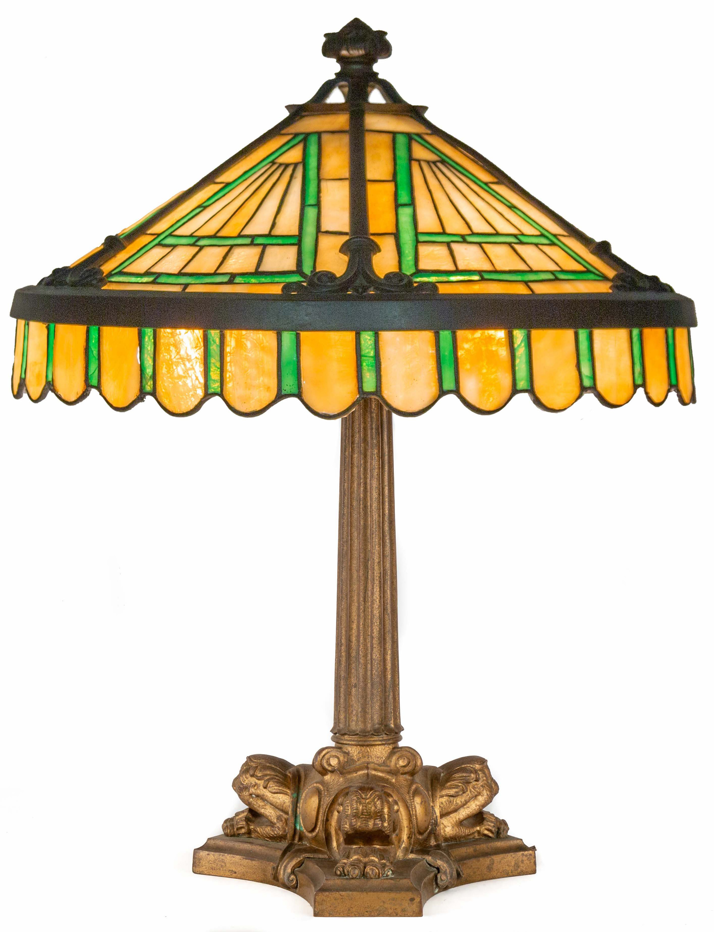 AMERICAN LEADED GLASS TABLE LAMP 28d6ac