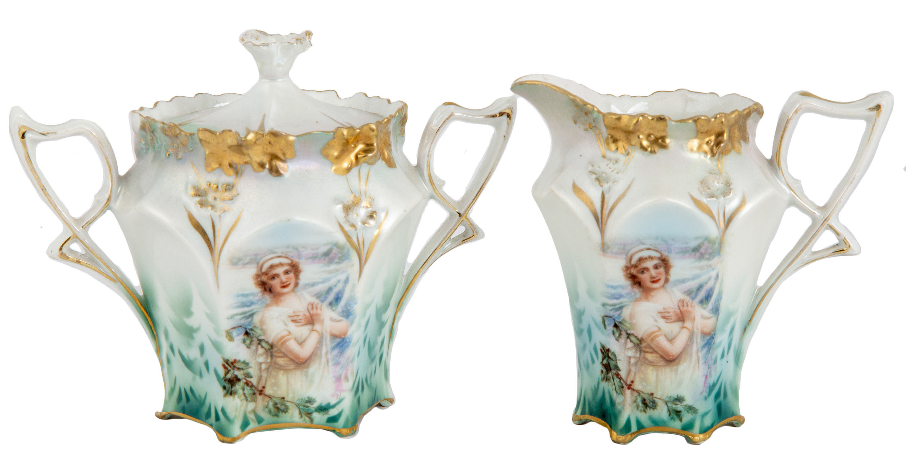 R S PRUSSIA CREAMER AND SUGAR 28d6ea