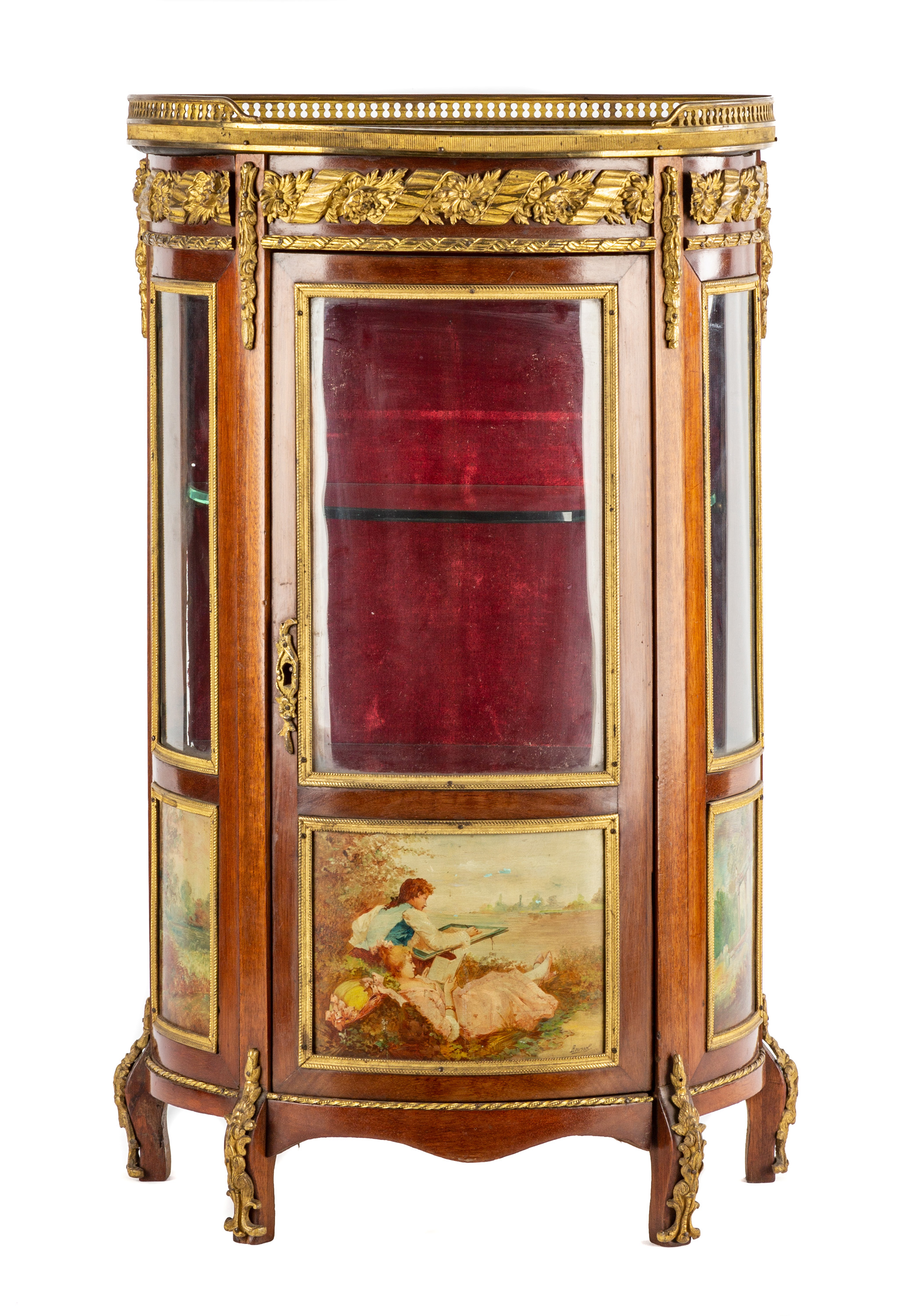 FRENCH MINIATURE DISPLAY CABINET 28d703