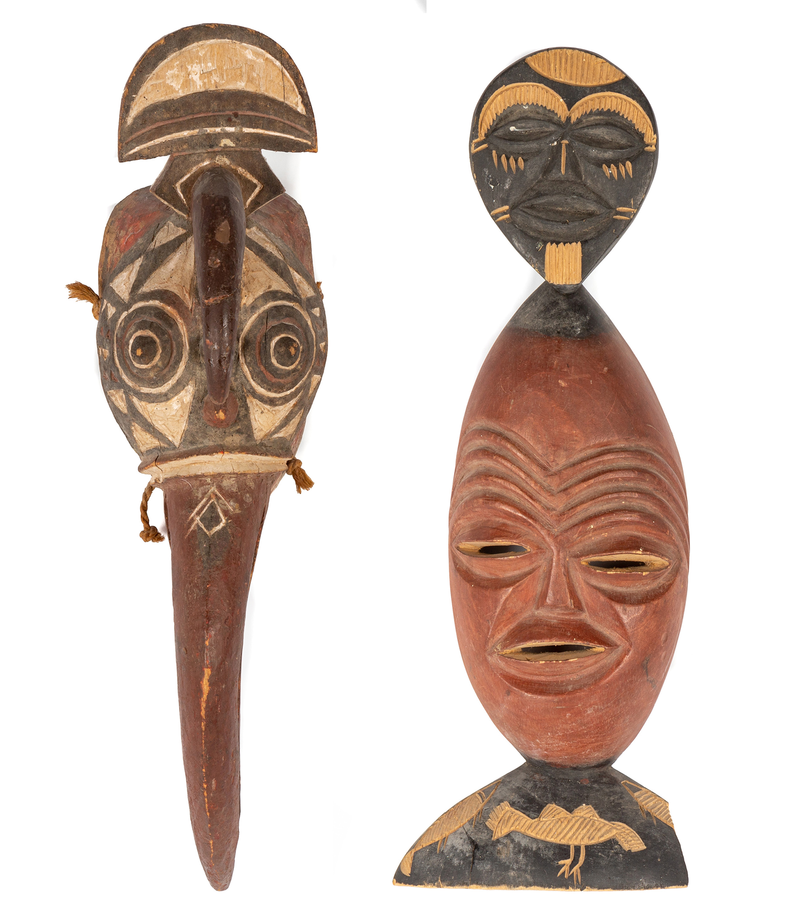  2 AFRICAN TRIBAL MASKS 2 African 28d725