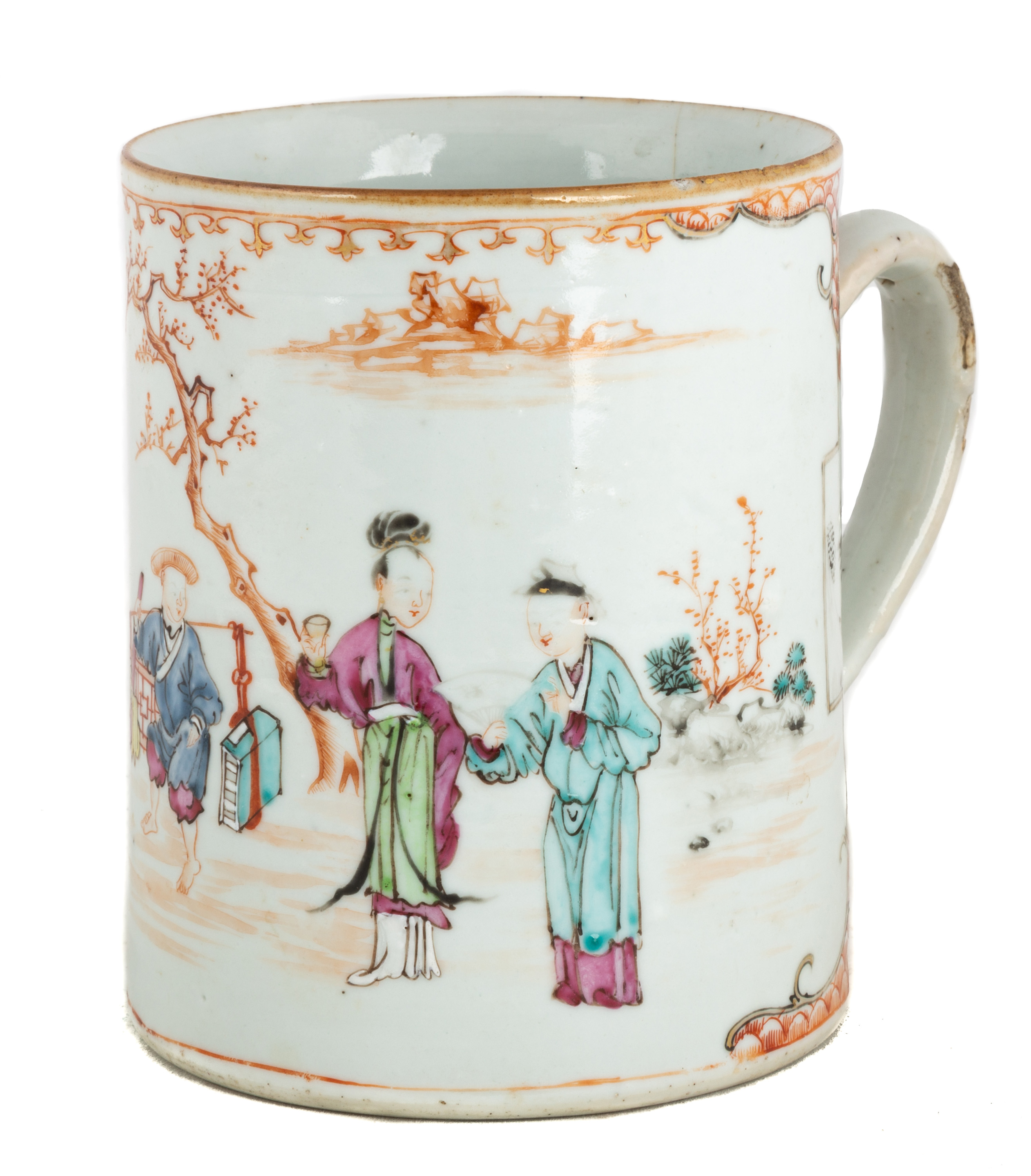 LARGE CHINESE EXPORT HAND PAINTED