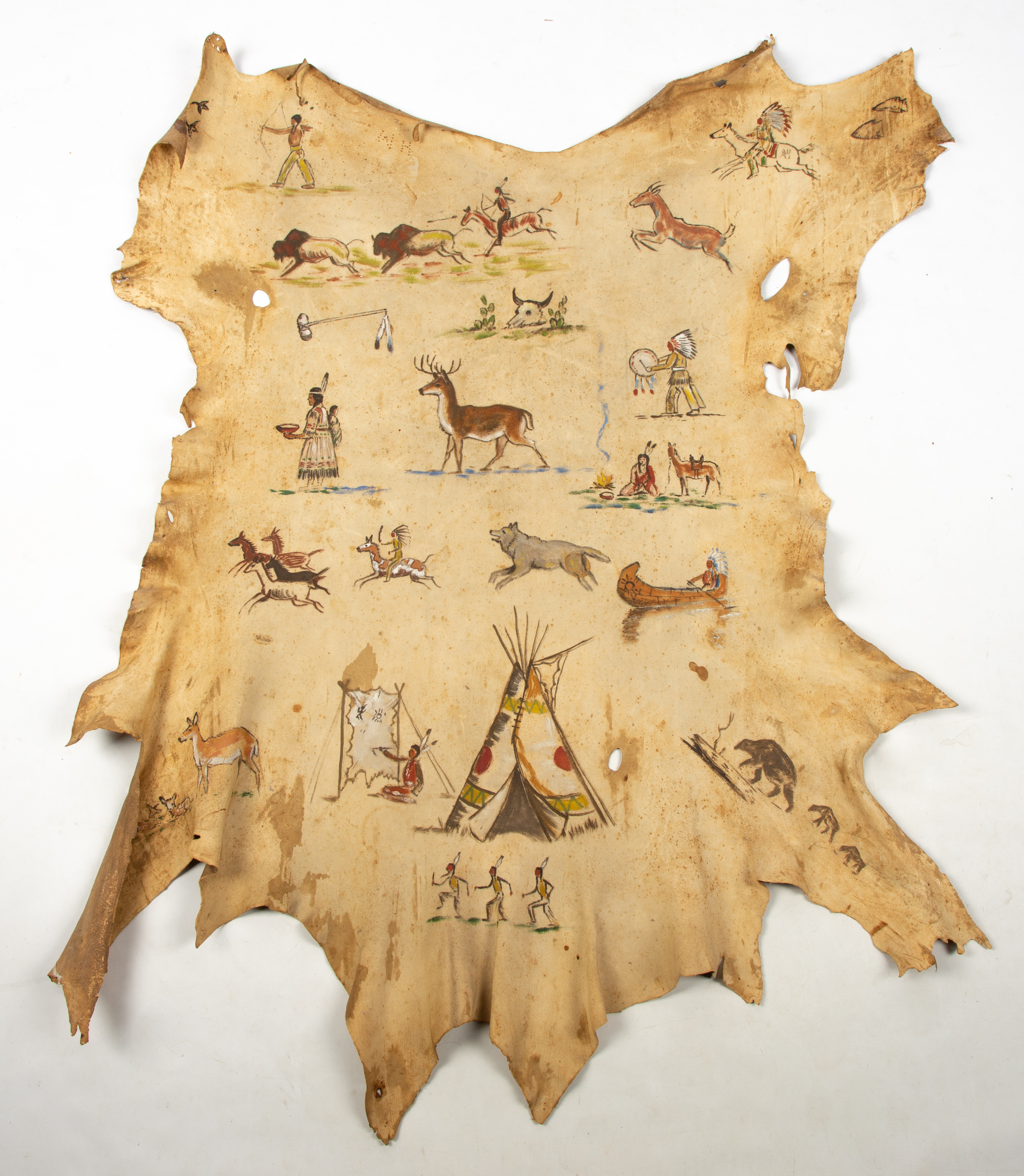 NATIVE AMERICAN HAND PAINTED PICTORIAL