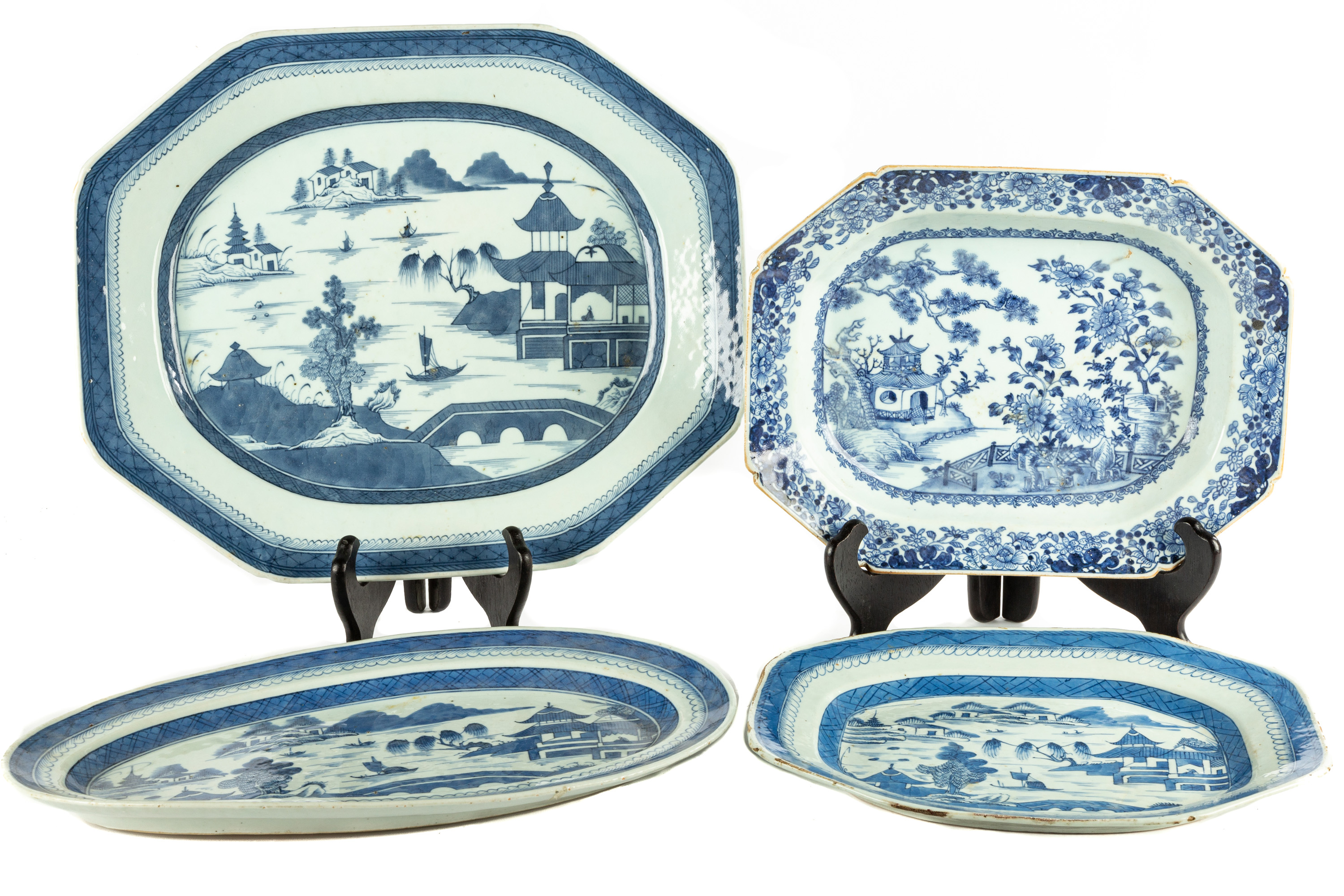 FOUR CHINESE CANTON PLATTERS 19th 28d72a