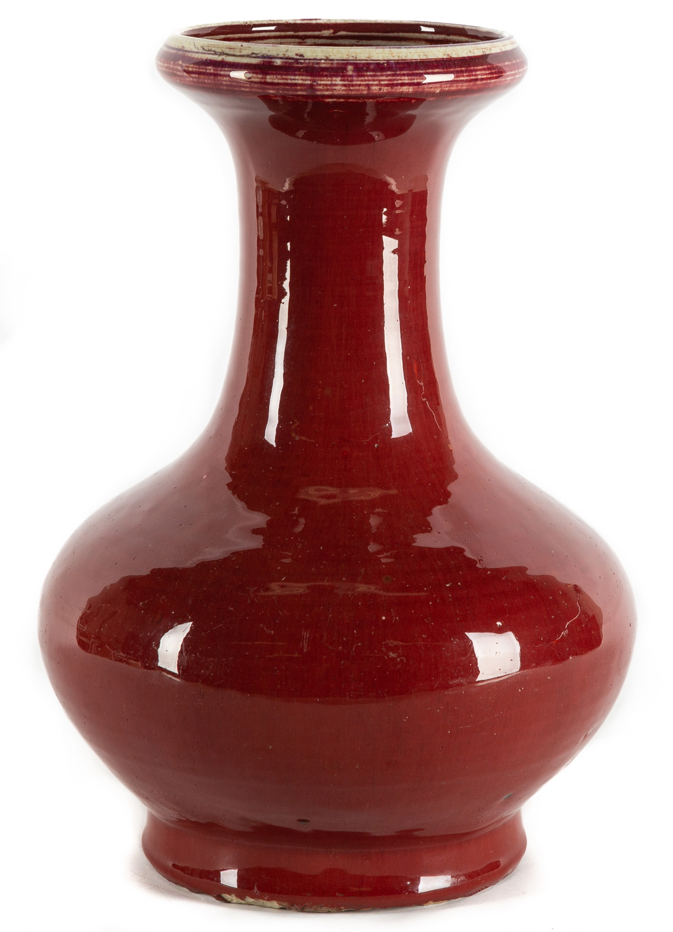 CHINESE RED GLAZE PORCELAIN VASE