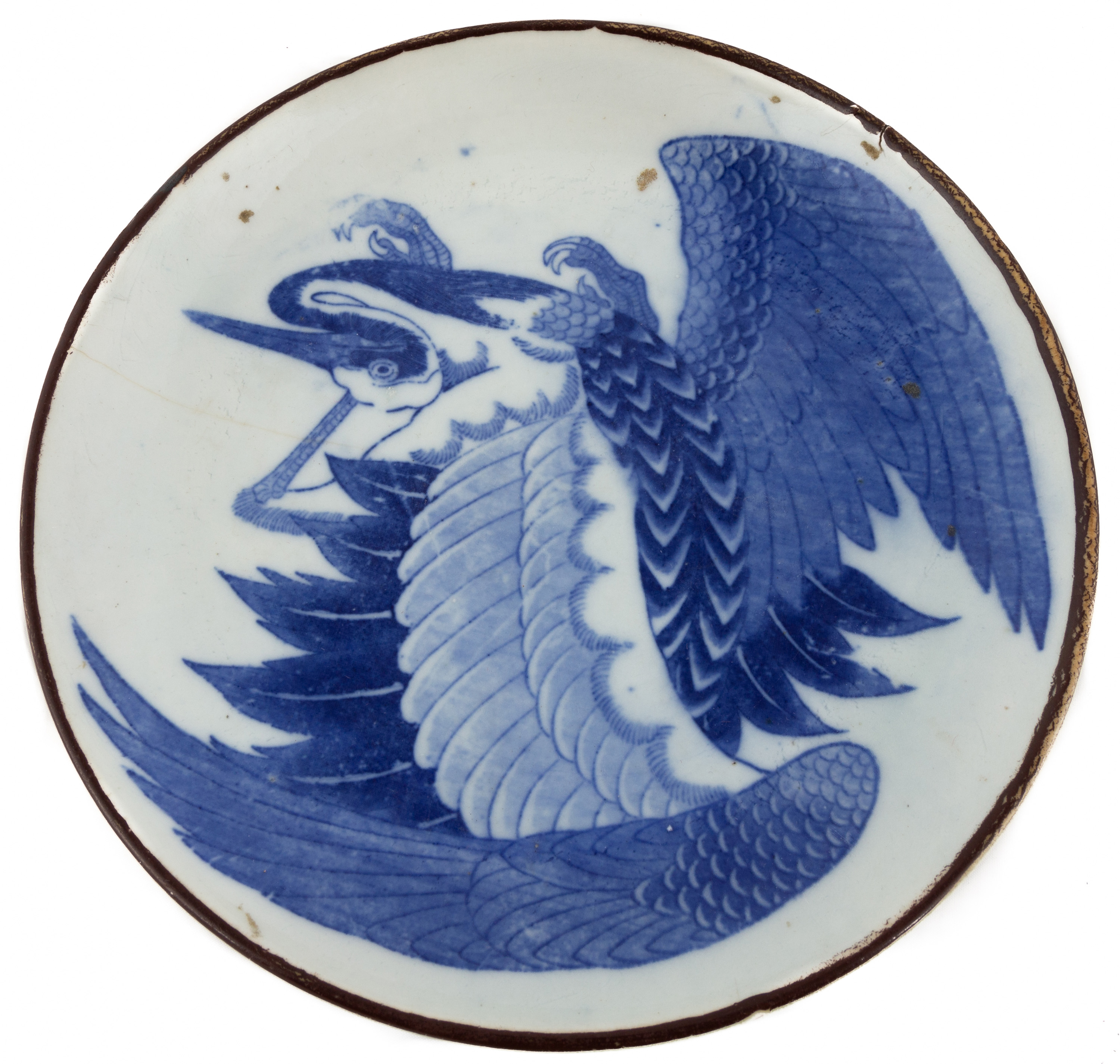 JAPANESE BLUE AND WHITE PLATE WITH