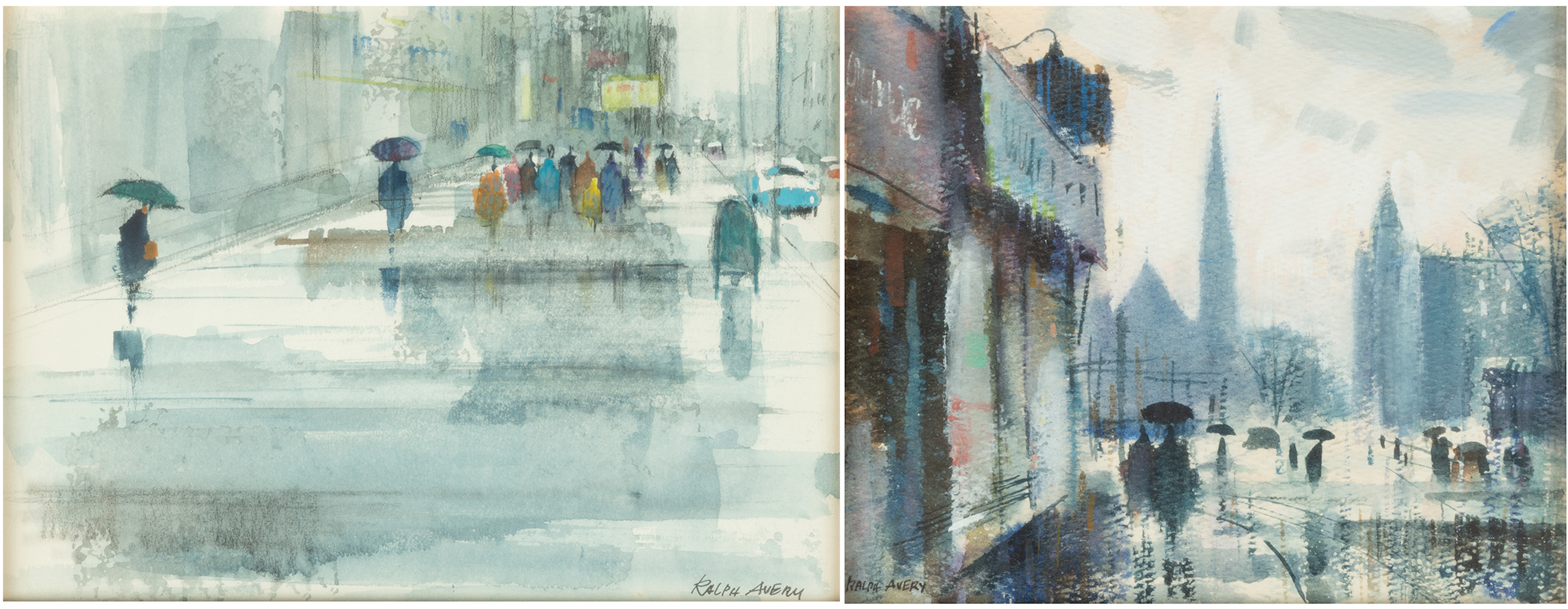 (2) RALPH AVERY (1906-1976) WATERCOLORS