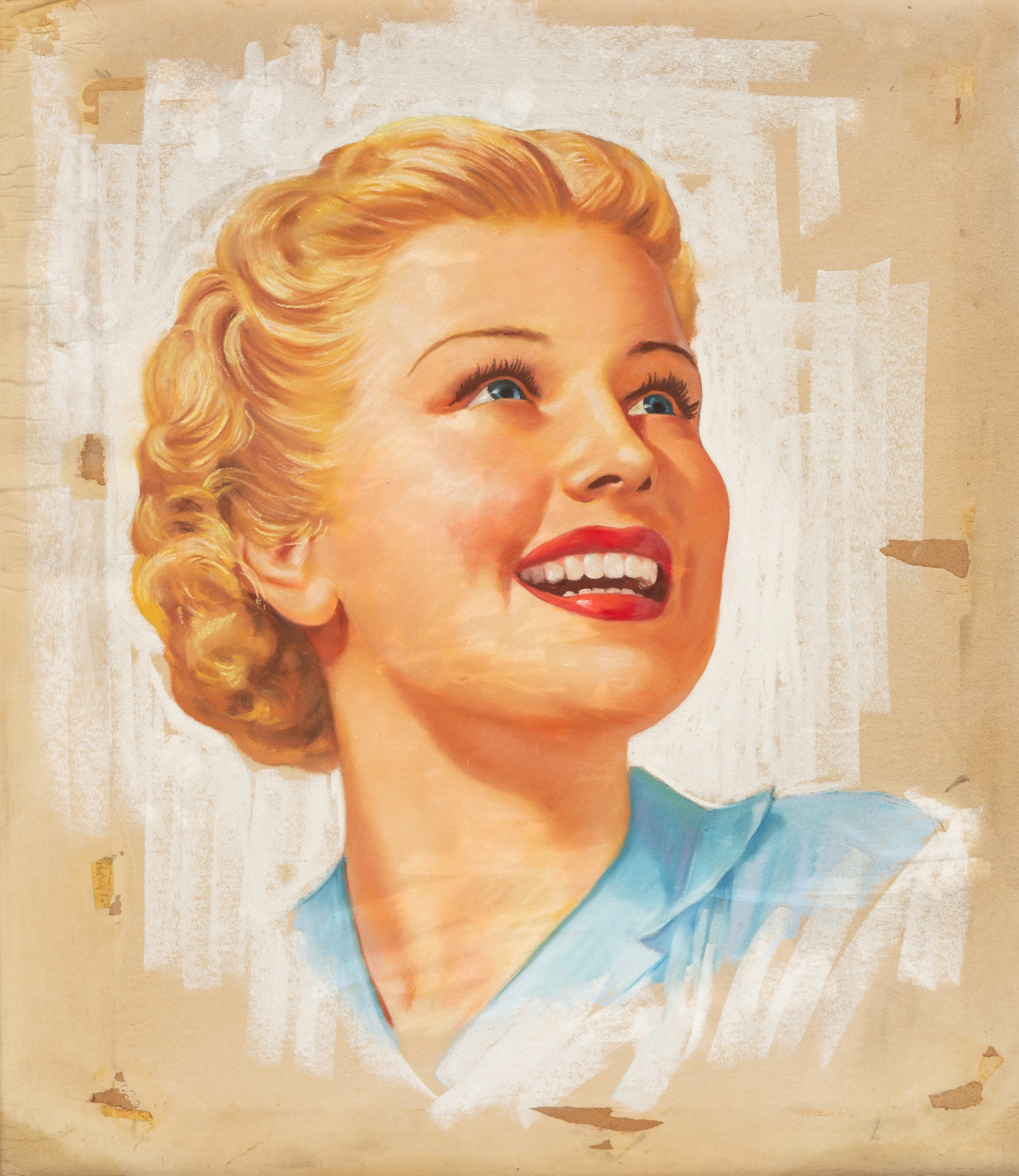 PASTEL ILLUSTRATION OF GIRL SMILING