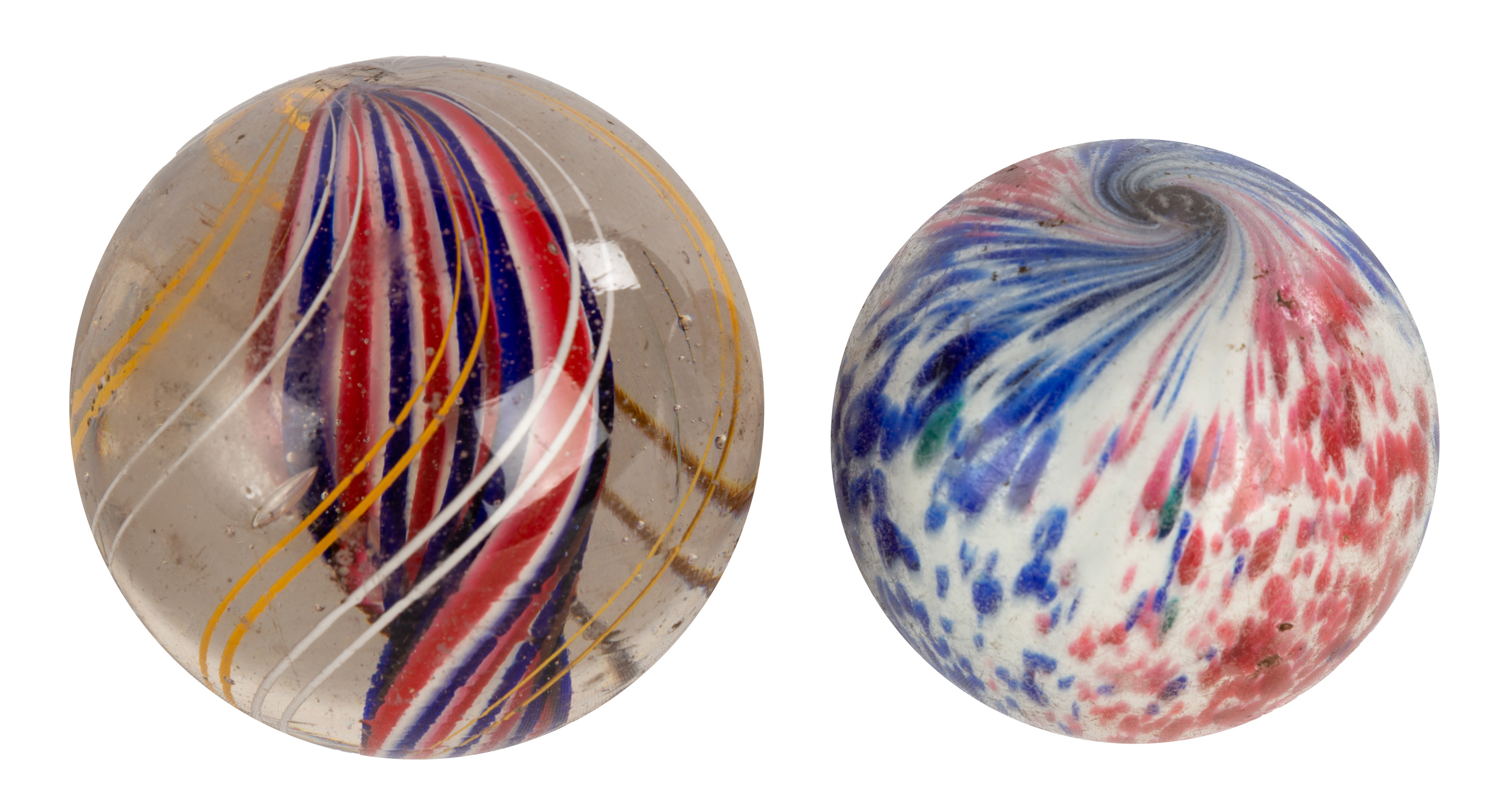 SWIRL AND ONION SKIN GLASS MARBLES