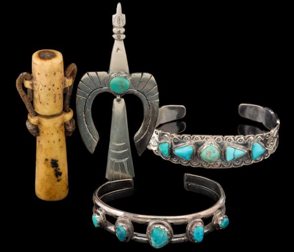 NATIVE AMERICAN STERLING AND TURQUOISE