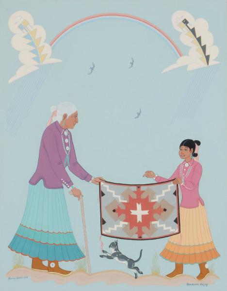 HARRISON BEGAY (1914-2012) GOUACHE ON