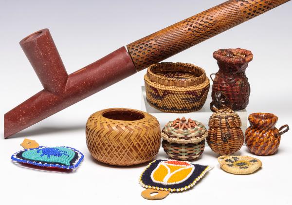 POWWOW BEADWORK, MINIATURE BASKETS,