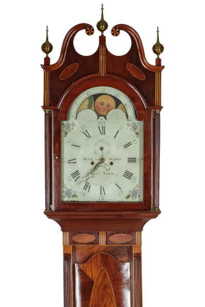 A FINE INLAID FEDERAL TALL CLOCK