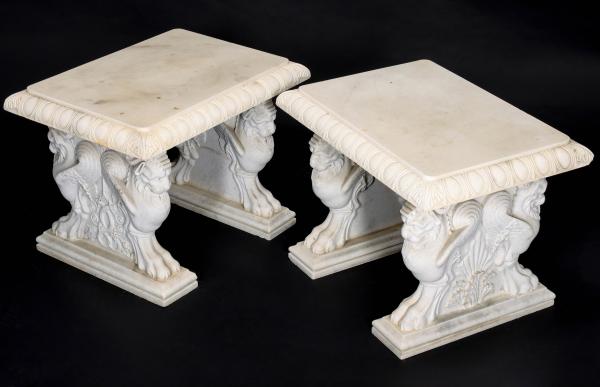 A PAIR EARLY 20C NEOCLASSICAL CARVED