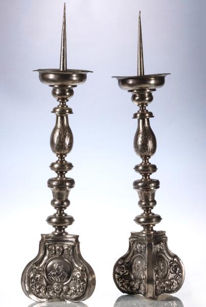 A PAIR OF 18TH/19TH CENTURY PRICKET