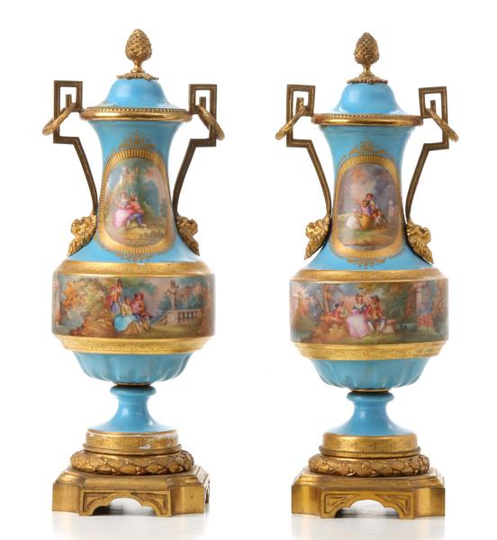 SEVRES STYLE FRENCH PORCELAIN AND
