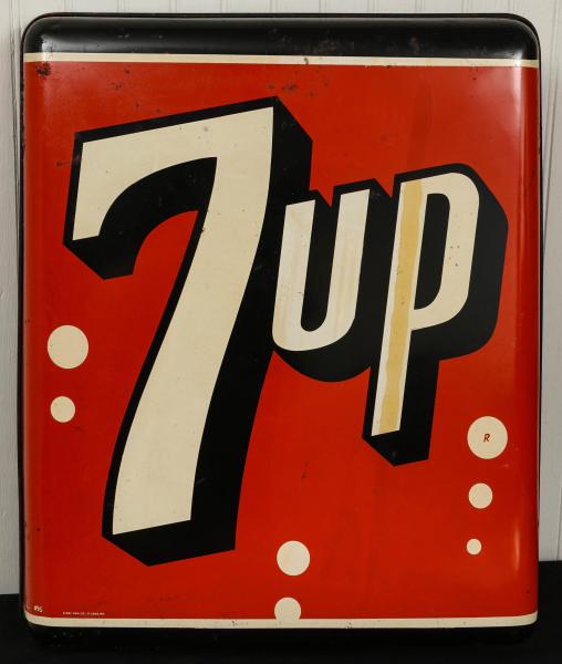 A 1960S TIN ADVERTISING SIGN FOR 7UPThe